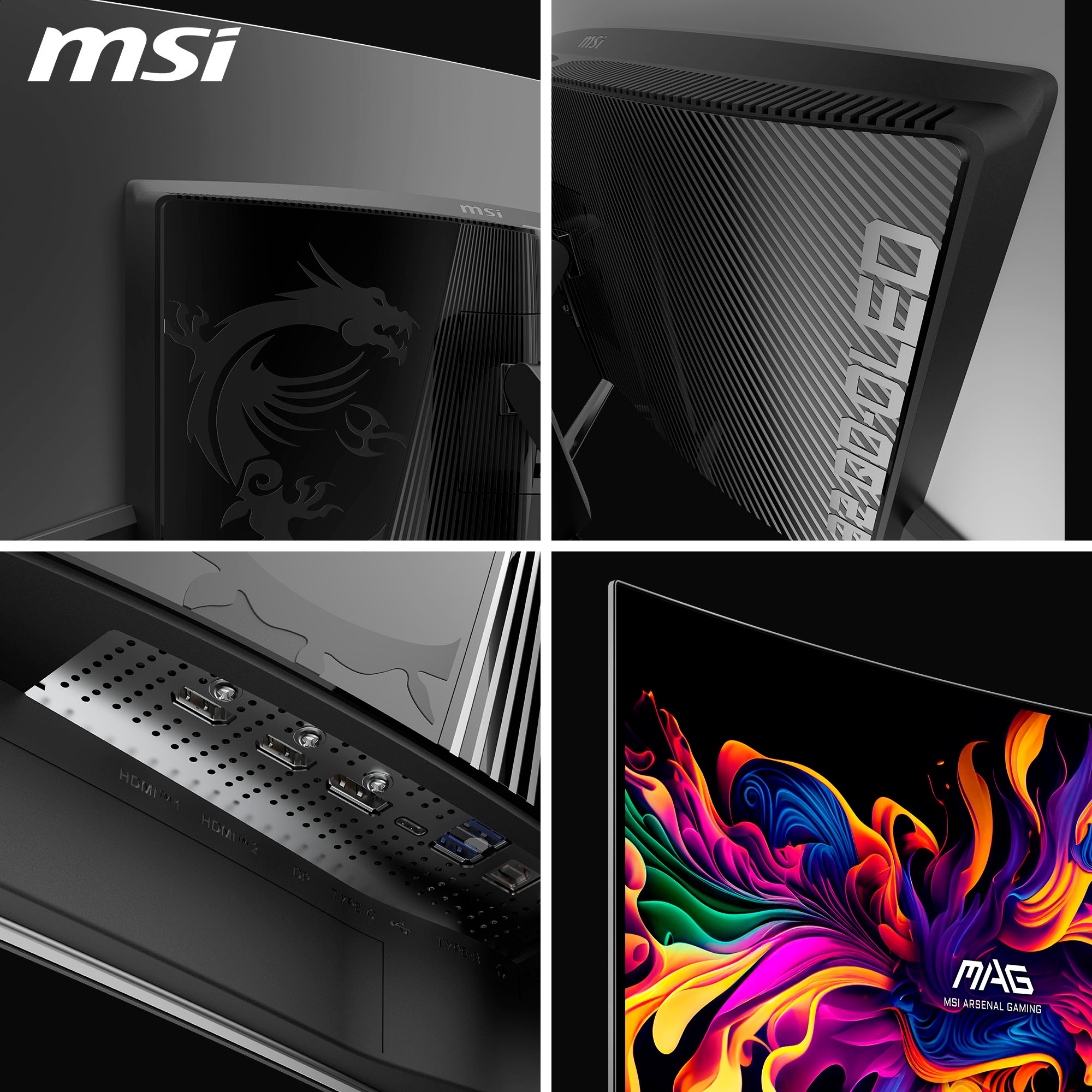 MSI Curved-Gaming-Monitor »MPG 321CURX QD-OLED«, 80 cm/32 Zoll, 3840 x 2160 px, 4K Ultra HD, 0,03 ms Reaktionszeit, 240 Hz
