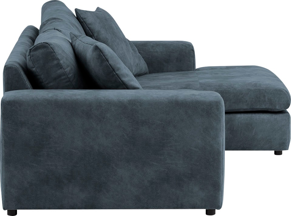 andas Ecksofa »SLEETLAND XXL in Samtvelours oder Vintage-Leder-Optik, L-Form,«, besonders groß und bequem