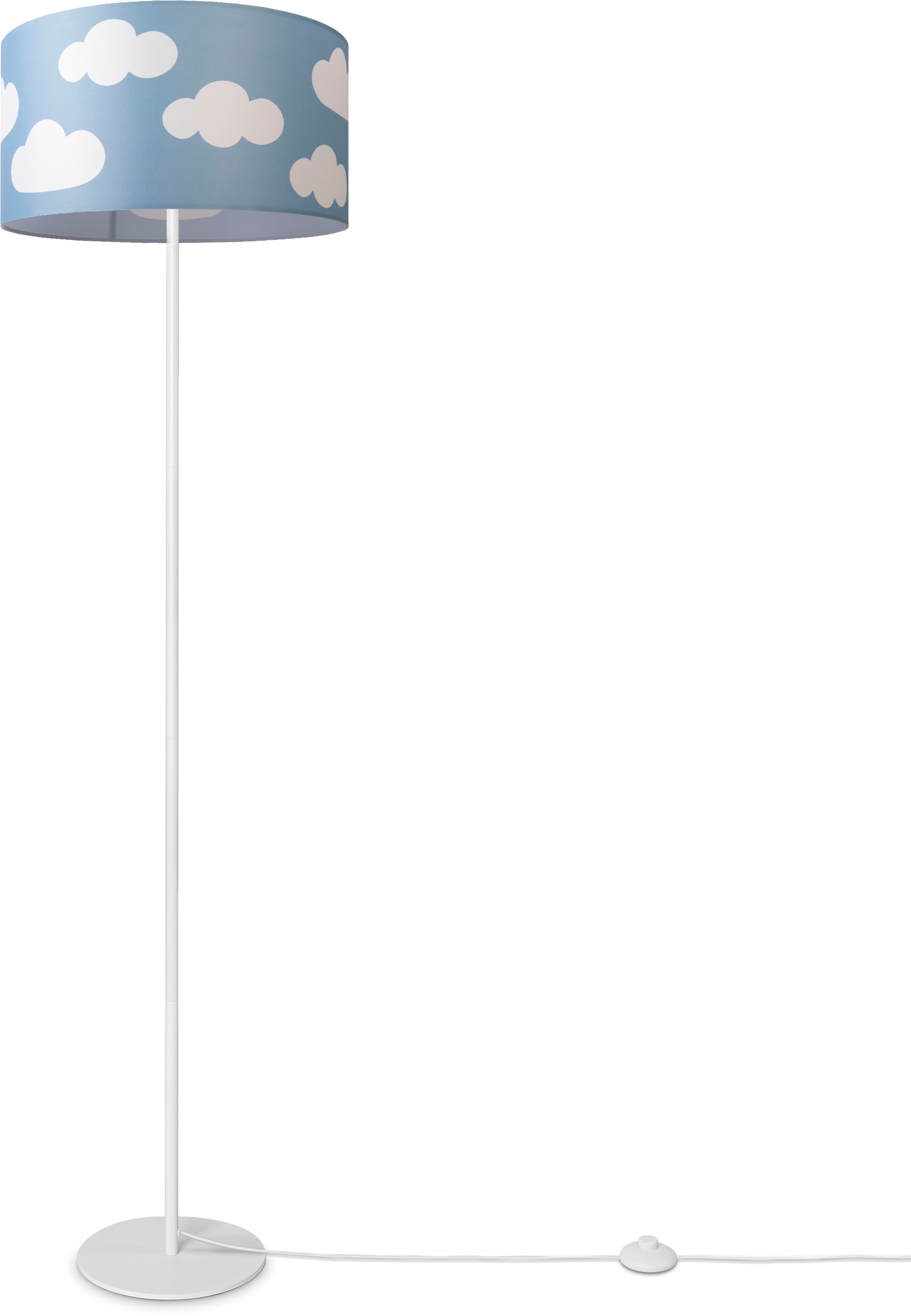 Paco Home Stehlampe »Luca Cosmo«, Leuchtmittel E27 | ohne Leuchtmittel, Stehlampe Kinderzimmer Stoff Lampenschirm Spielzimmer Wolken E27