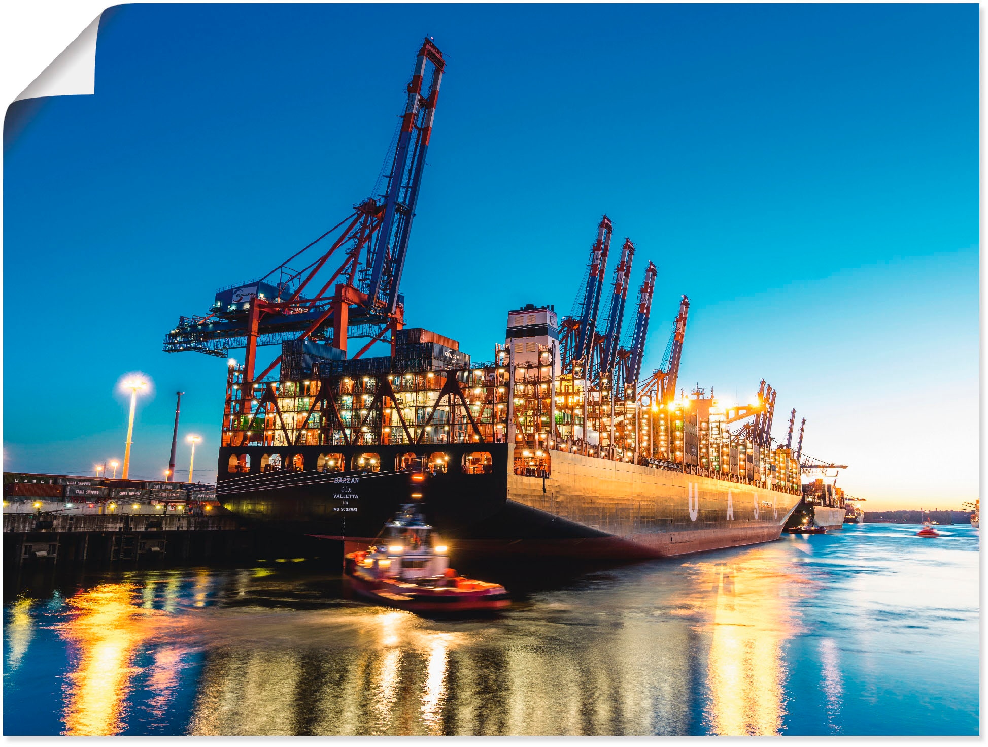 Artland Wandbild »Hamburg Hafen«, Deutschland, (1 St.), als Leinwandbild, P günstig online kaufen