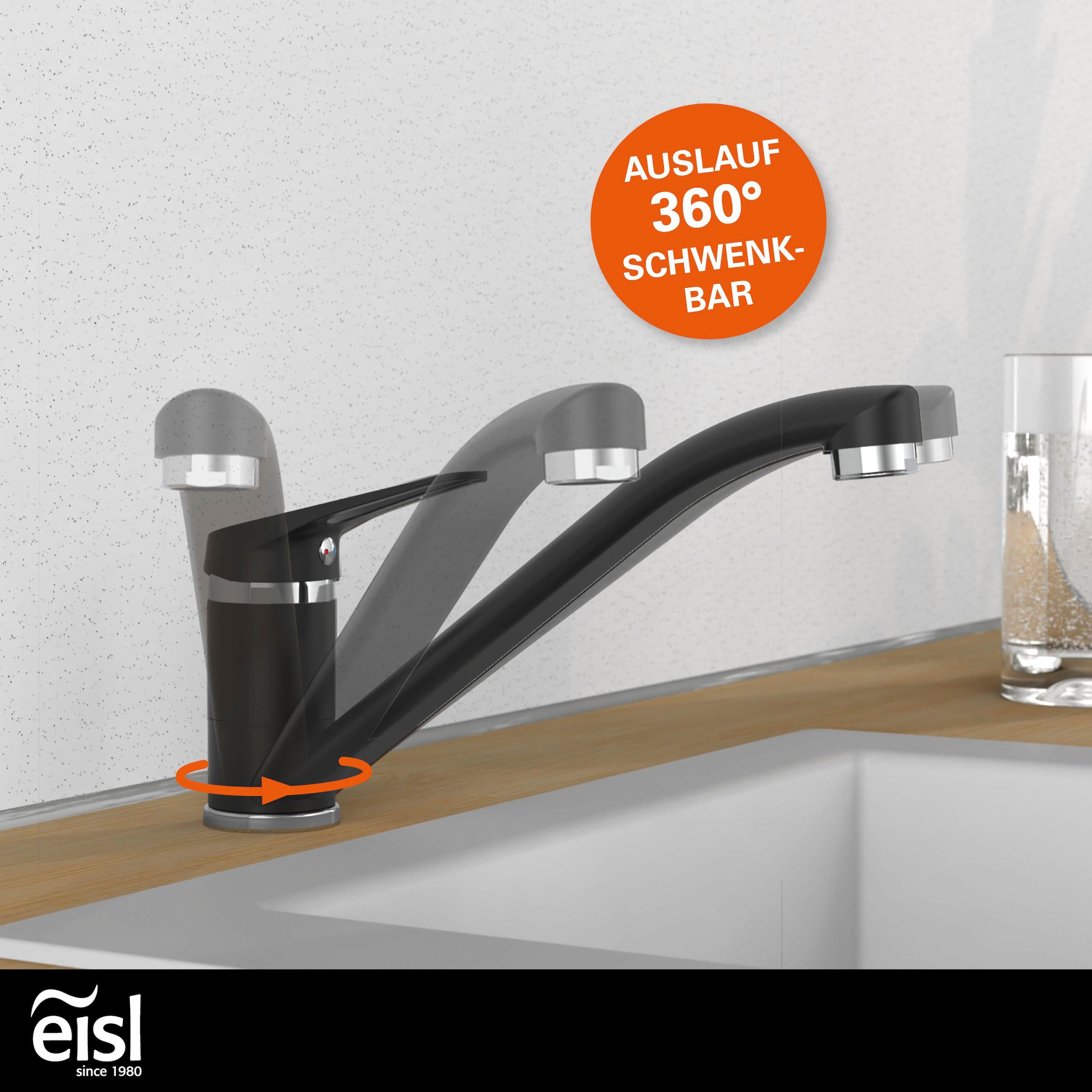 Eisl Spültischarmatur »Speed«, 360° schwenkbarer Wasserhahn, Mischbatterie Küche, Spültischarmatur