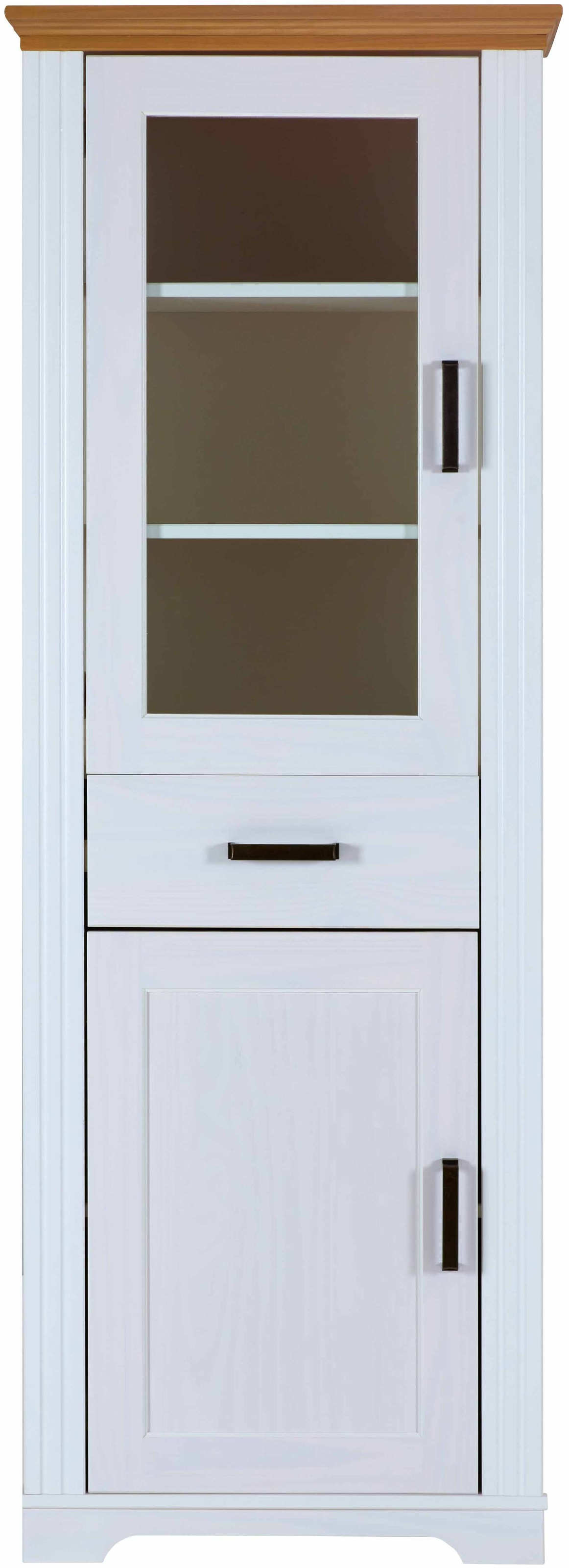 Inter Link Vitrine »Vitrine Maluno« 1 Stk. tlg. Kiefer Massiv, Soft-Close, Stauraum, BxTxH: ca. 68 x 41 x 193,1 cm