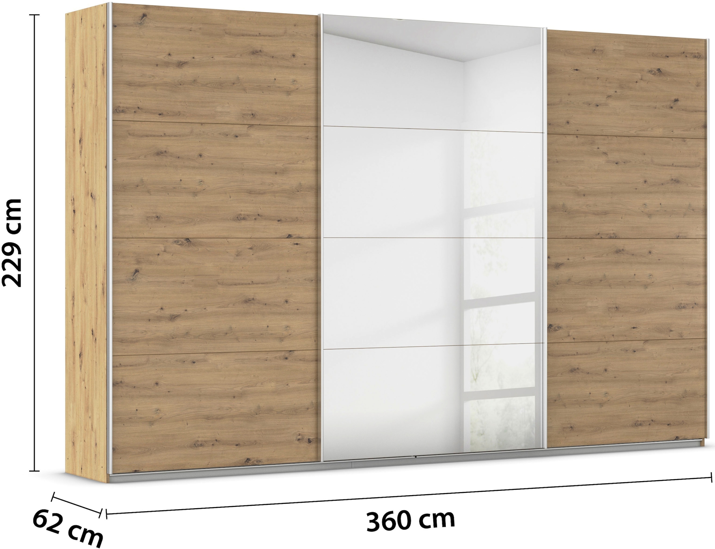 rauch Schwebetürenschrank »Kleiderschrank Schrank Garderobe Wäscheschrank TOMA«, inkl. Regaleinsatz sowie zusätzlichen Einlegeböden MADE IN GERMANY
