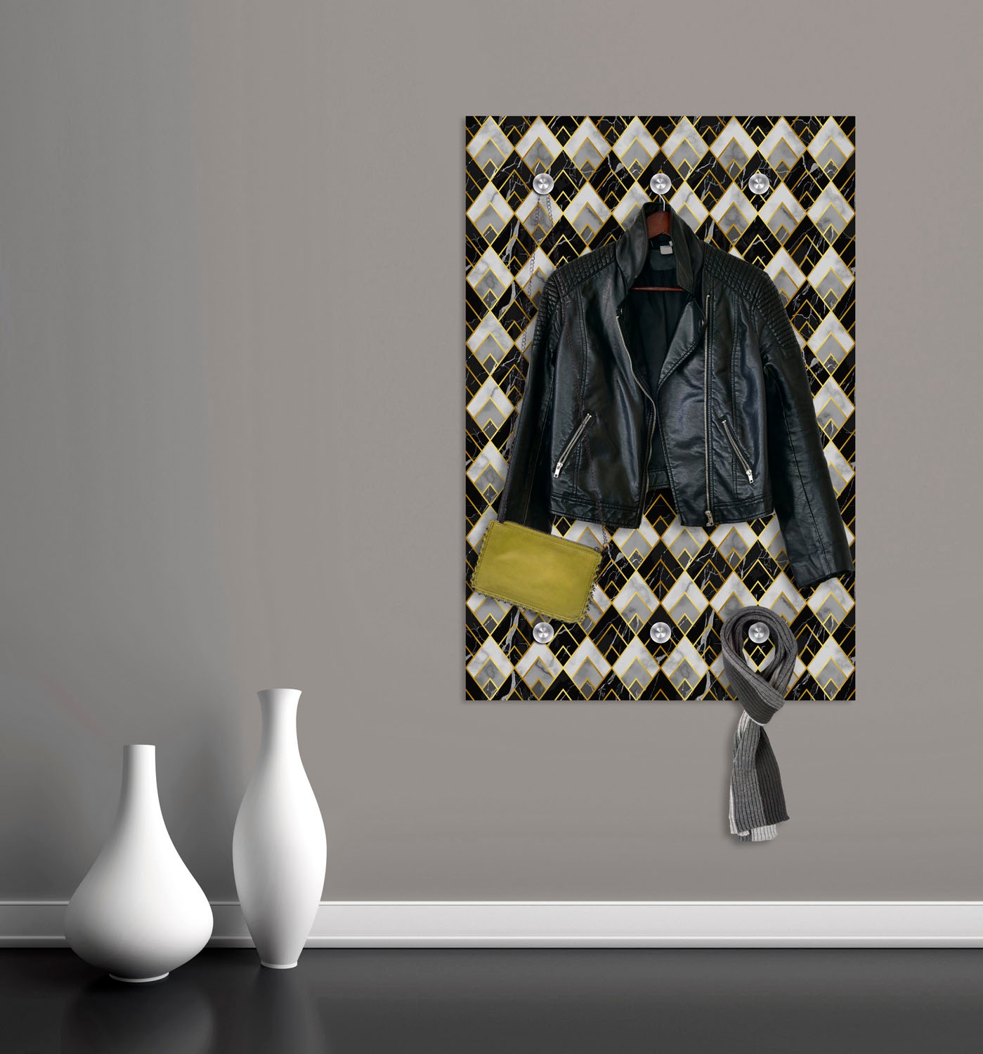 queence Garderobenleiste "Satin", mit 6 Haken, 50 x 120 cm günstig online kaufen