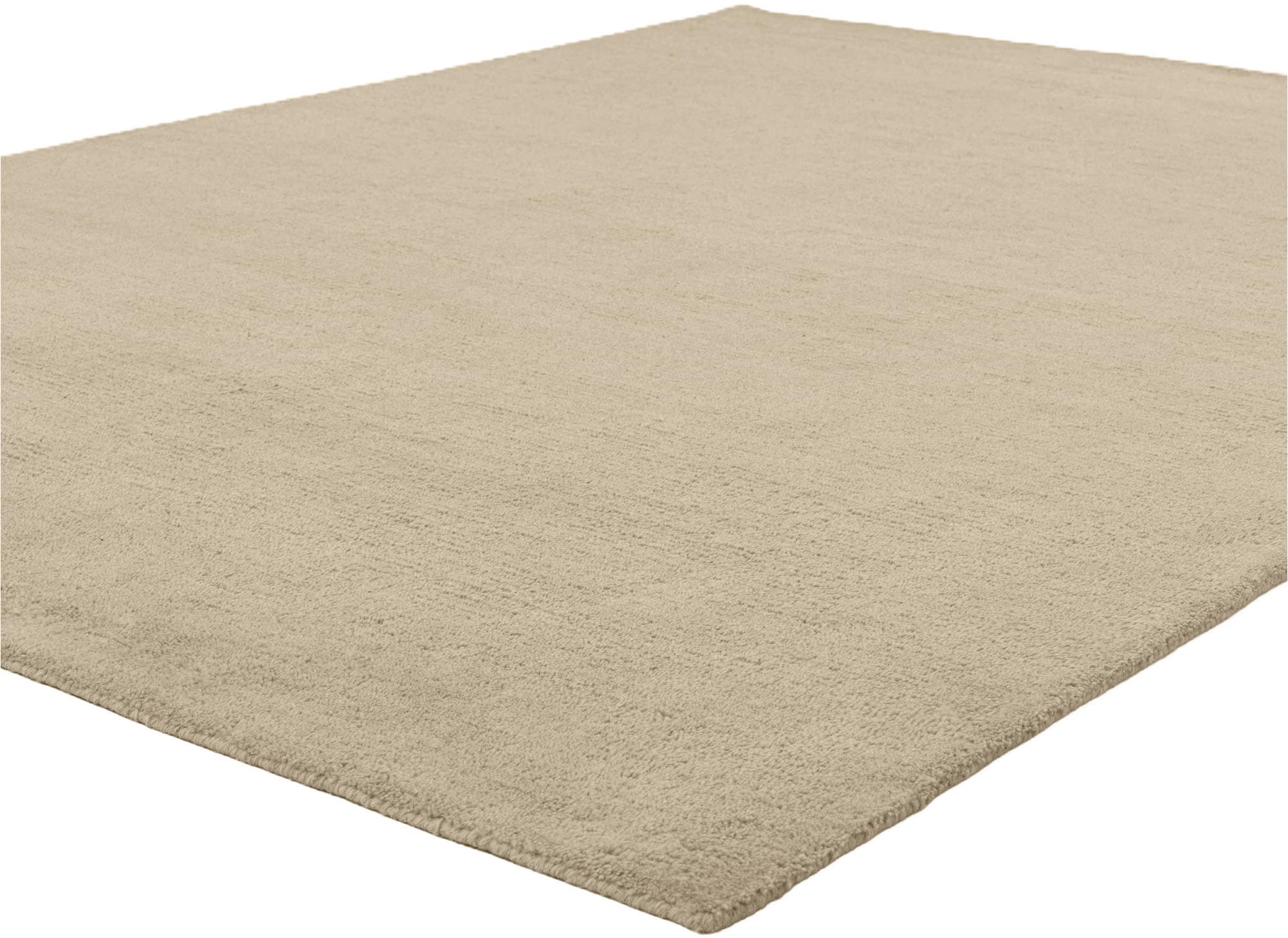 my home Wollteppich »Gabbo Natur, Handgefertigt, Teppich, reine Wolle, meliert« rechteckig 14 mm Höhe reine Wolle, Uni, Wohnzimmer, Schlafzimmer, Esszimmer