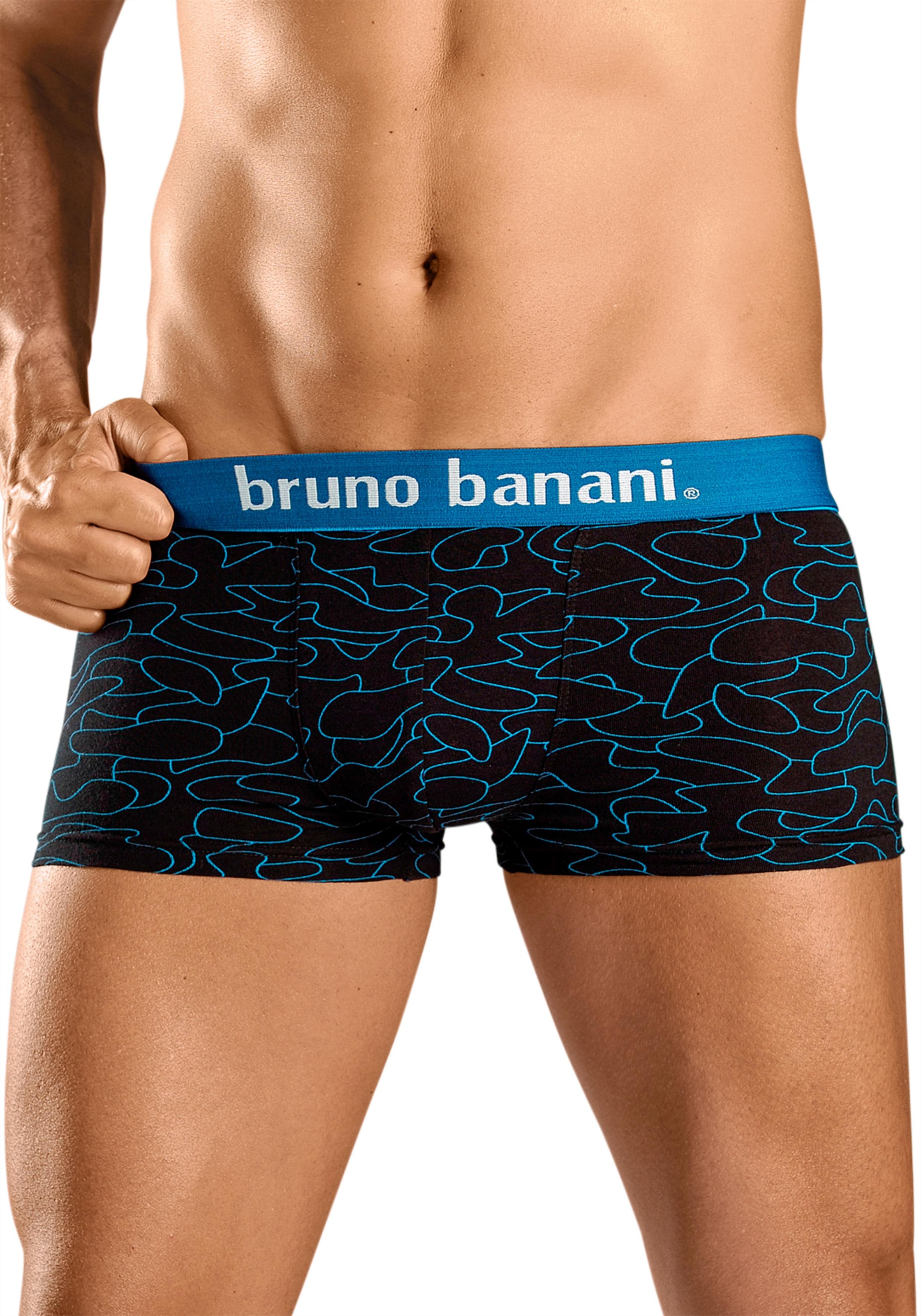 Bruno Banani Hipster, (Packung, 4 St.), knapp sitzende Boxershorts in uni oder gemustert aus Baumwollmischung