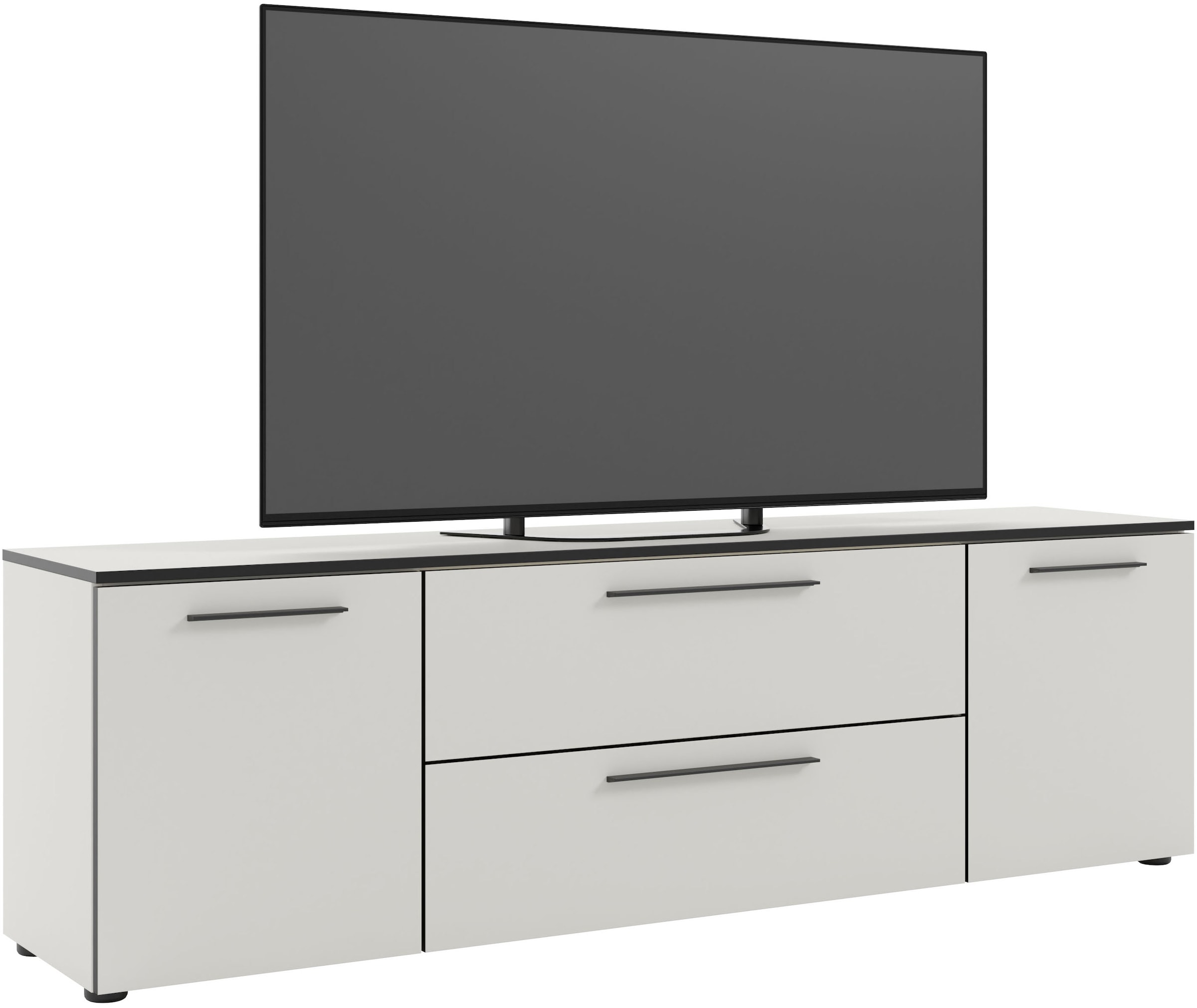 Manjana Möbel Lowboard »Lowboard mit Schwarz matten Metallgriffen«