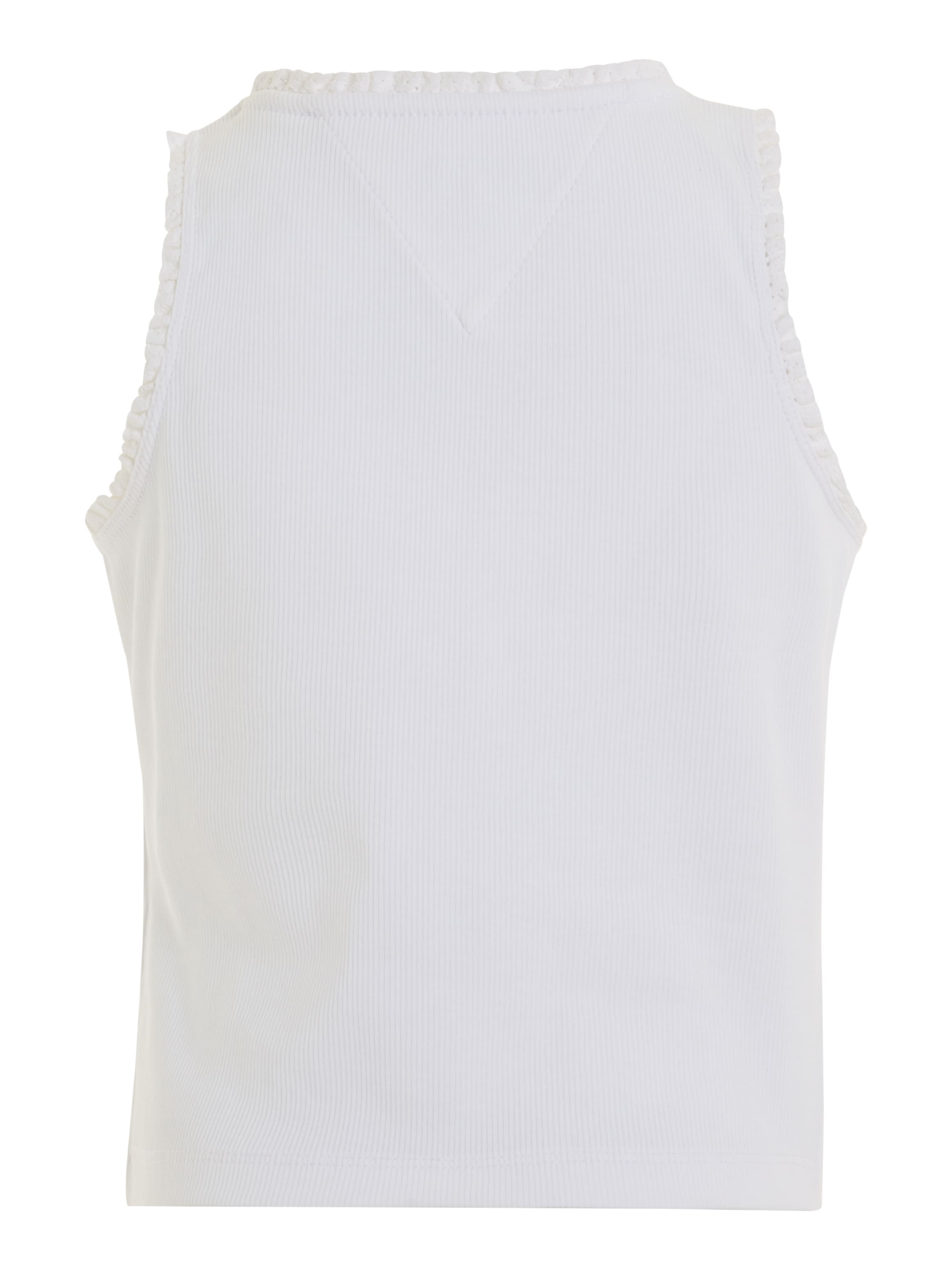 Tommy Hilfiger Tanktop »ESSENTIAL RIB LACE TANK TOP«, Kinder bis 16 Jahre, Rüsche am Auschnitt & Ärmel