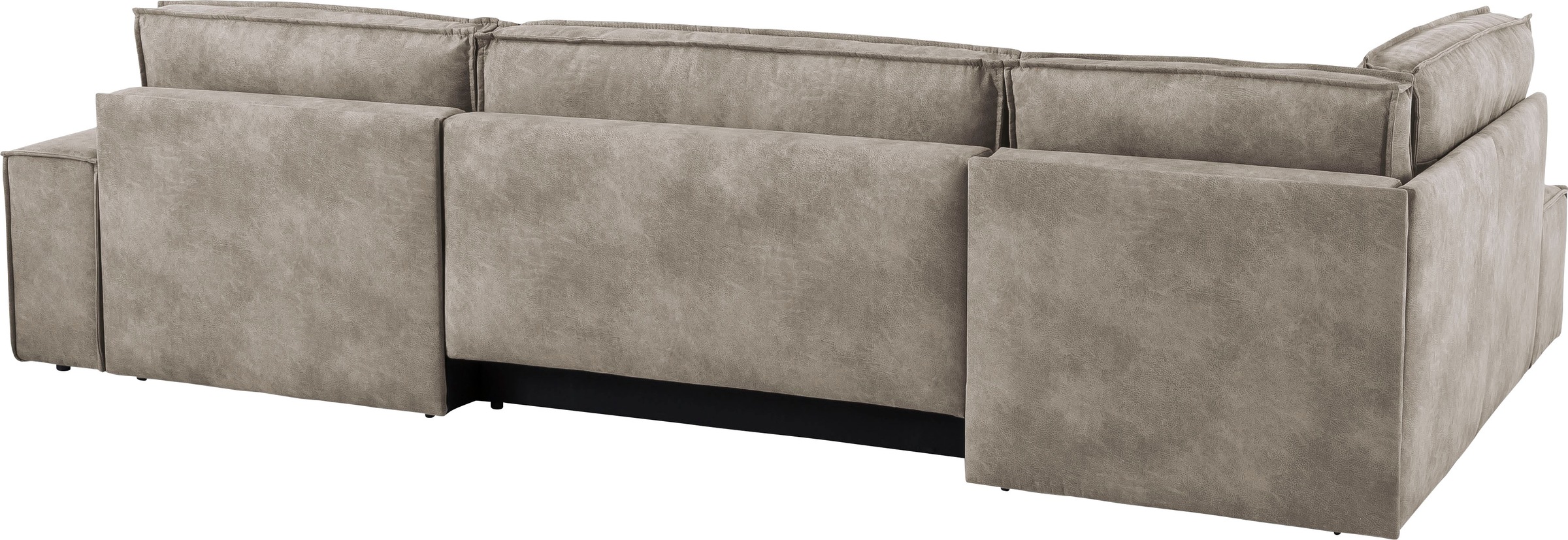 Home affaire Wohnlandschaft »SHERWOOD 329 cm, U-Form, Schlafsofa,«, Schlaffunktion m. Bettkasten (194x139 cm), Cord, Vintage, Samtvelours