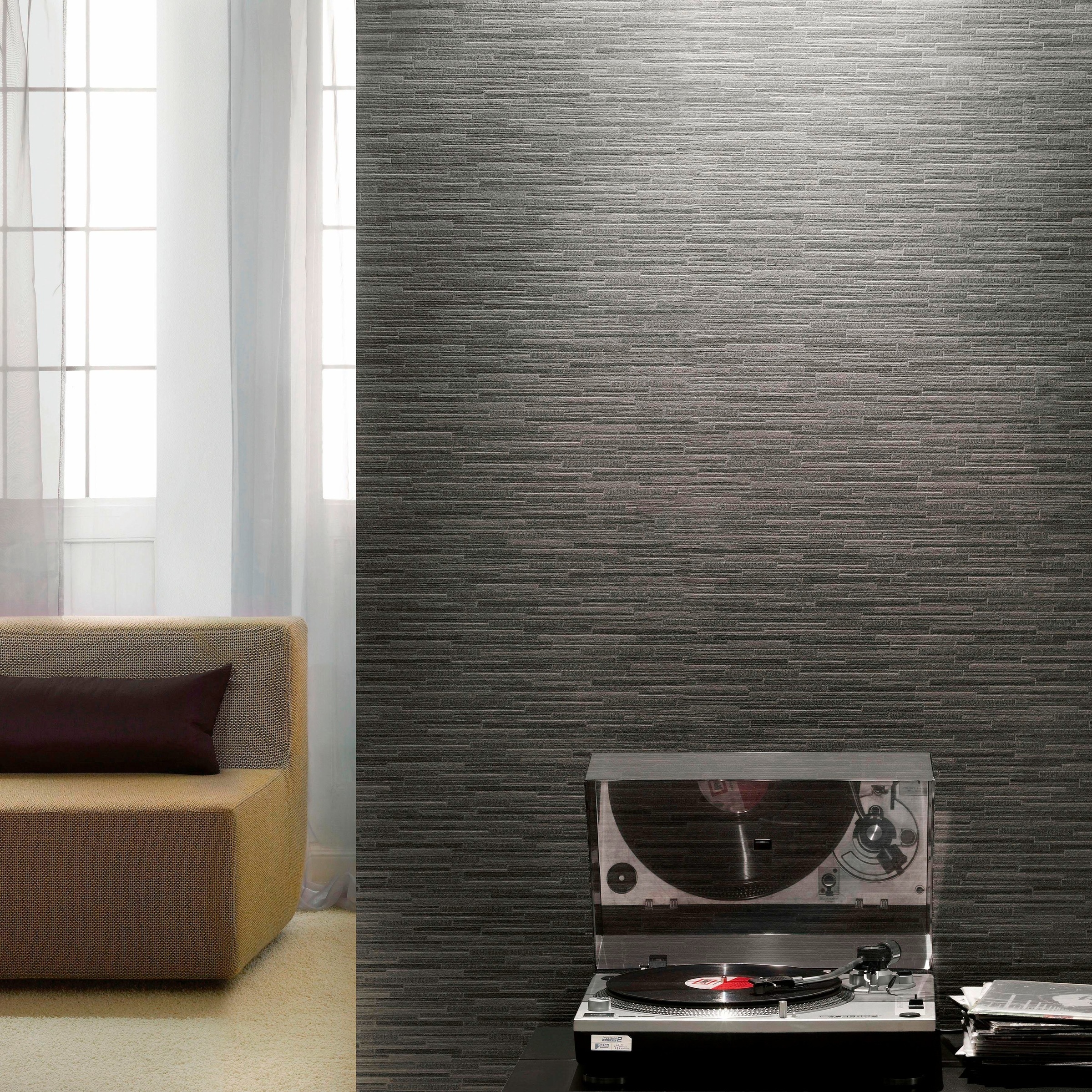 living walls Vliestapete »Best of Wood`n Stone 2nd Edition«, Steinoptik, Streifentapete