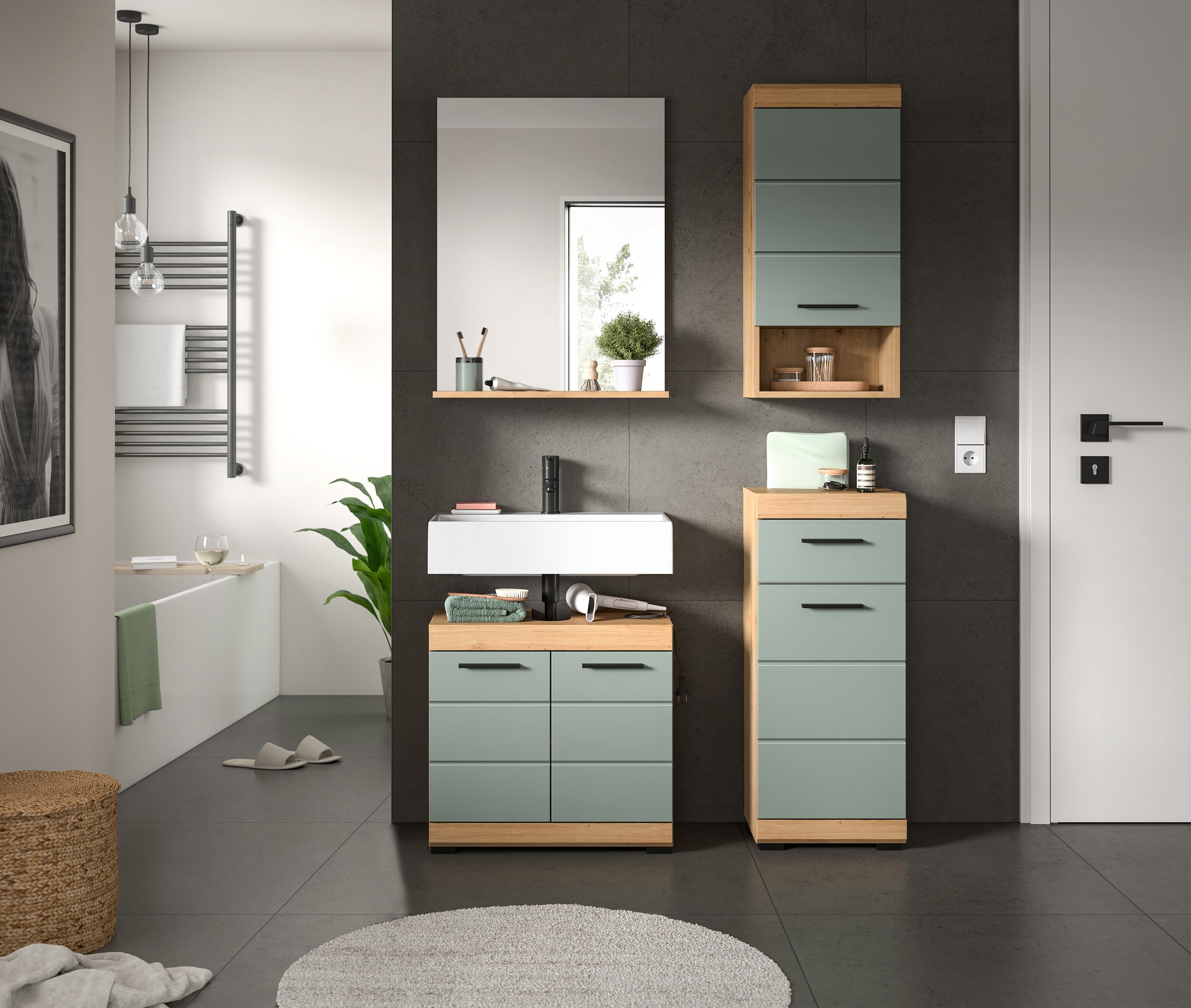 INOSIGN Badmöbel-Set »Siena, 4 teilig, bestehend aus:«, (Set), Waschbeckenu günstig online kaufen