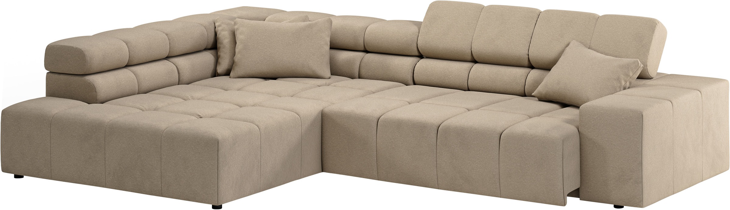 INOSIGN Ecksofa »Ancona incl. Kopfteilverstellung, OTTOs Choice, Breite 319cm, L-Form«, wahlweise motorische Sitztiefenverstellung, auch in Cord + Easy Care