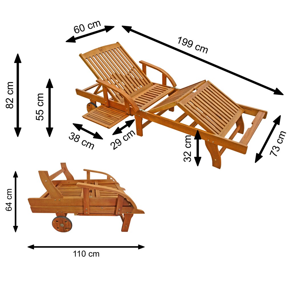 indoba Gartenliege »Sun Shine«, Sonnenliege - IND-70305-SL