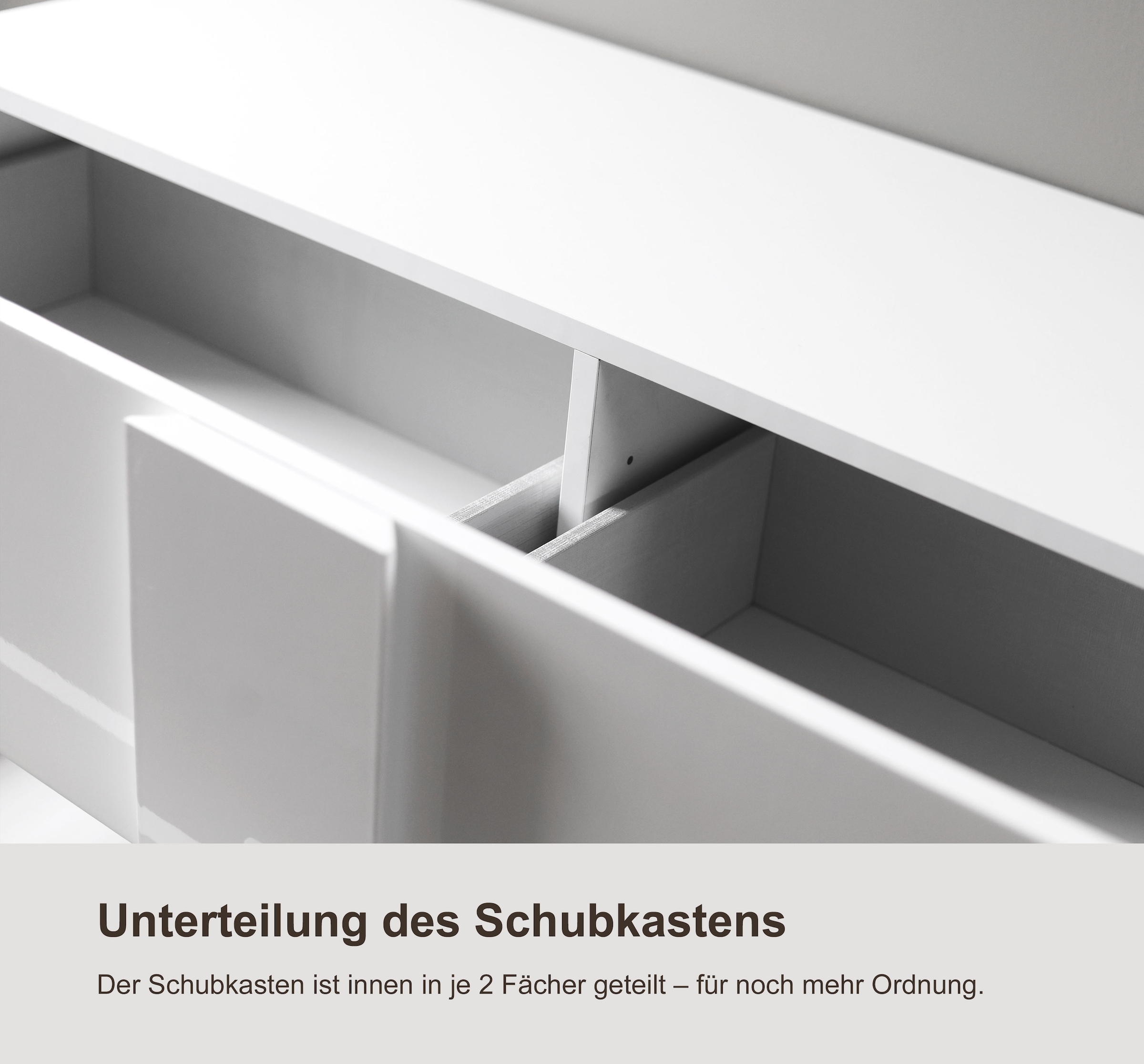 INOSIGN Sideboard »Jupiter, Breite 241 cm, Kommode 2 Türen - Soft Closing, 3 Schubkästen,«, Anrichte, moderne Griffblende, FSC®, cleveres Stauraumkonzept