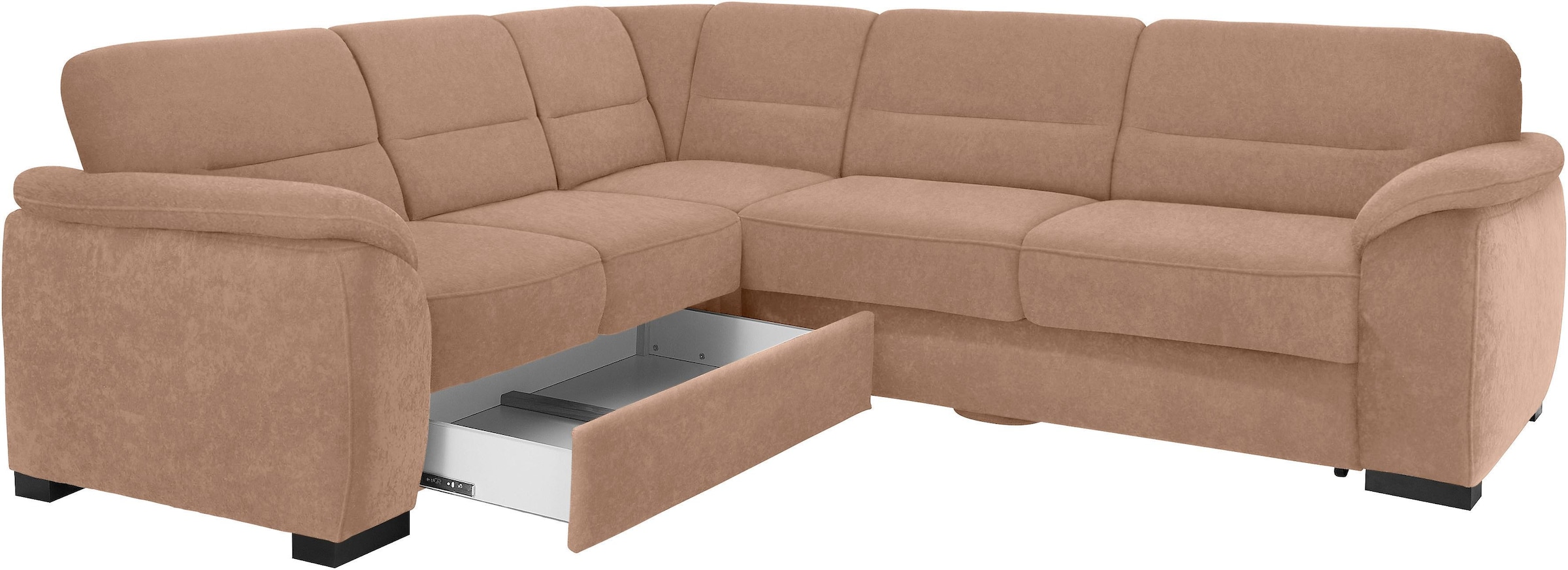 sit&more Ecksofa »Montego L-Form«, wahlweise mit Bettfunktion und Schubkasten