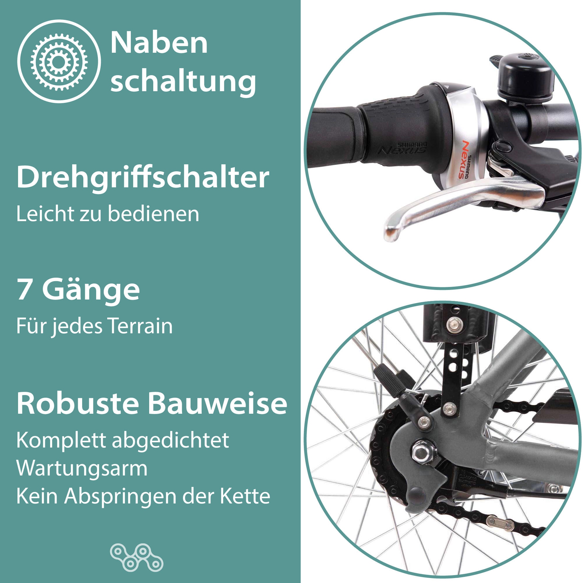Tretwerk E-Bike »Mystic«, 7 Gang, Frontmotor 250 W, Pedelec, Elektrofahrrad für Damen u. Herren