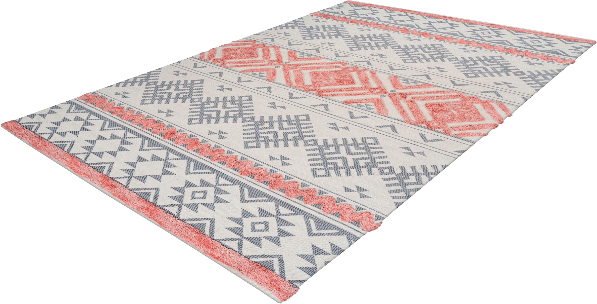 my home Teppich »Darius« rechteckig 10 mm Höhe Hoch-Tief, Pastell, Wohnzimmer