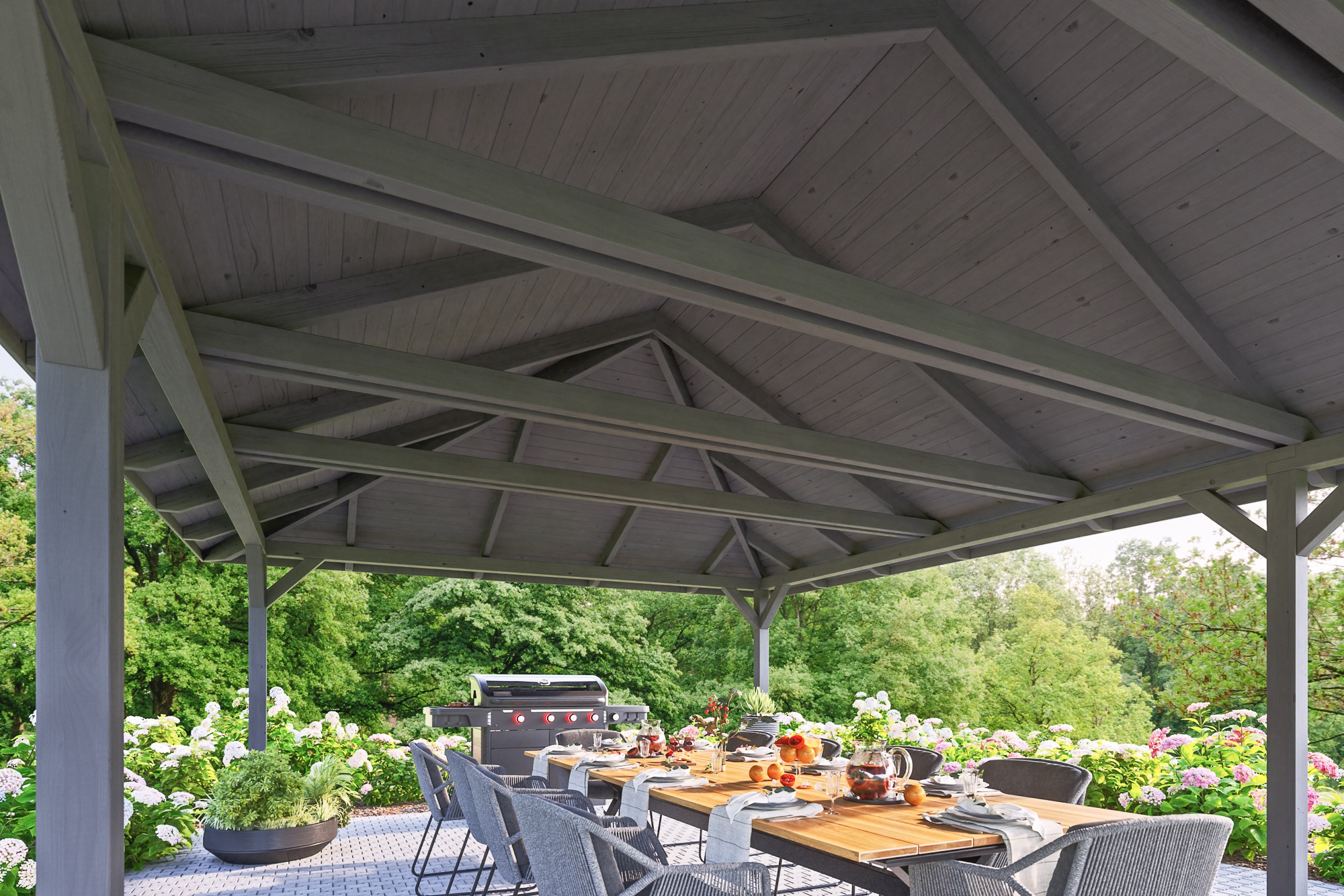 Skanholz Holzpavillon »Orleans 1«, Leimholz, 294 x 576 cm