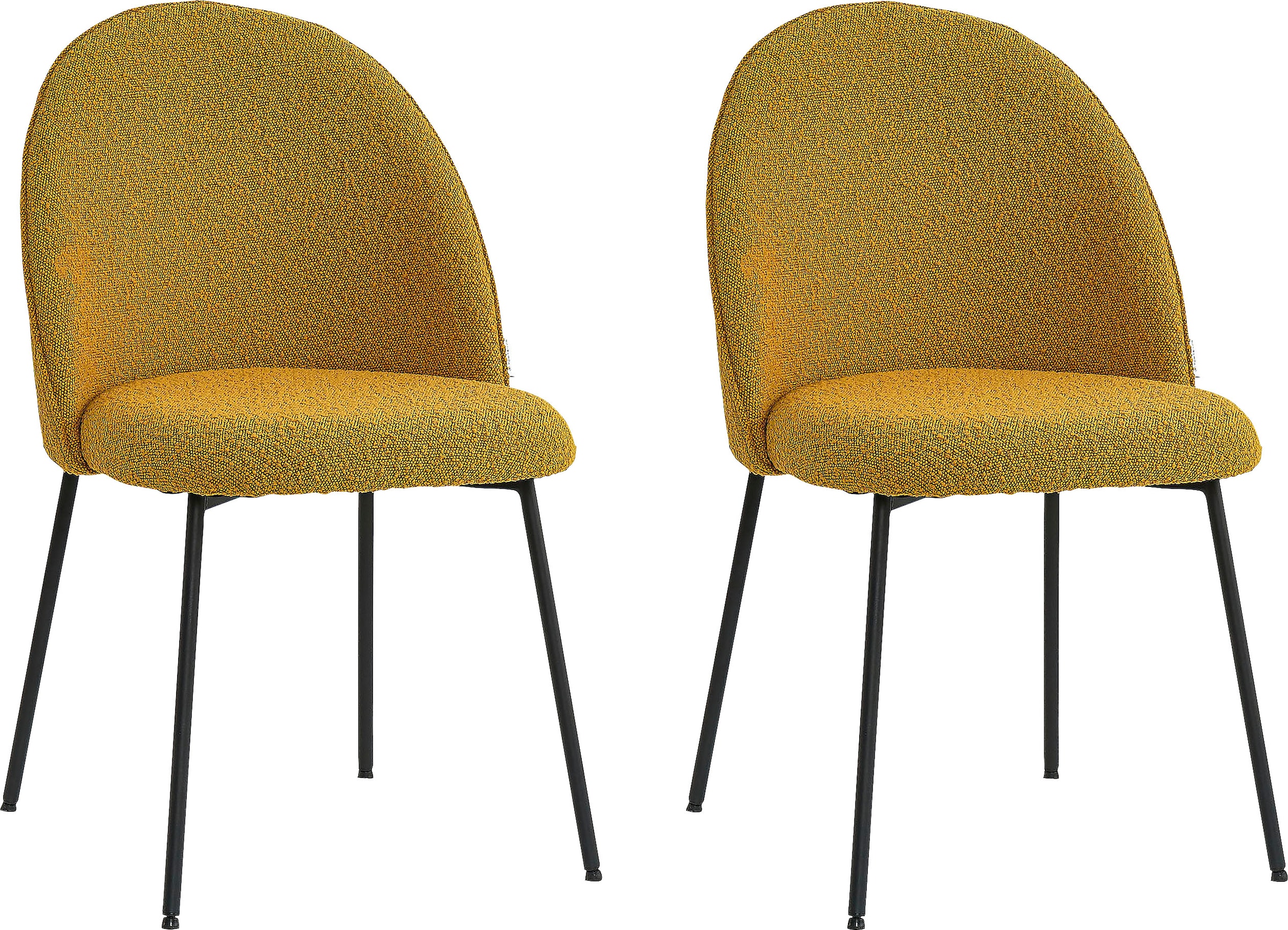 TOM TAILOR HOME Polsterstuhl, (Set), 2 St., Bouclé, mit abgerundeter Rückenlehne