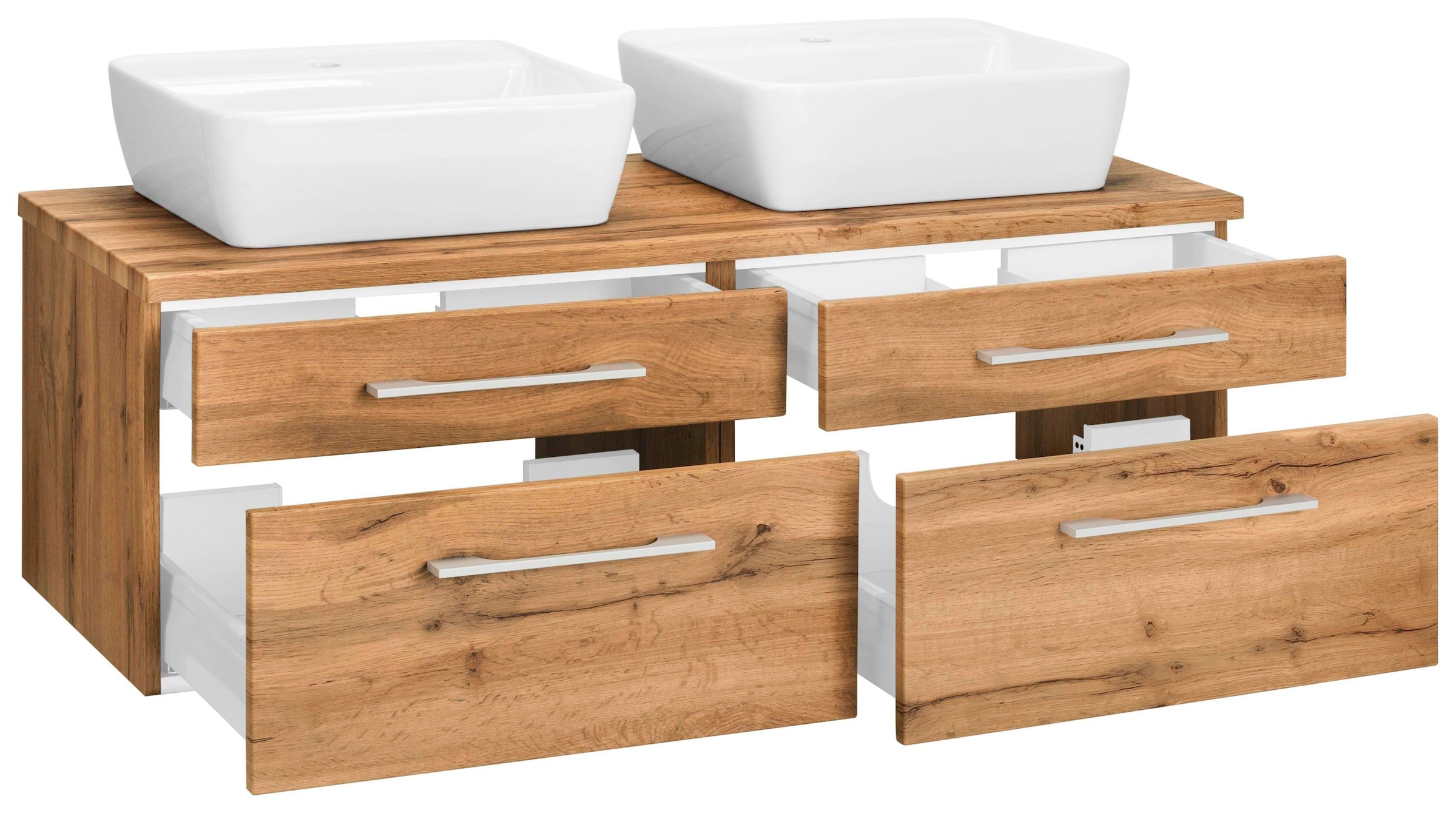 welltime Waschbeckenunterschrank »Davos«, Badmöbel, Waschtisch inkl. Waschbecken, Breite 120 cm