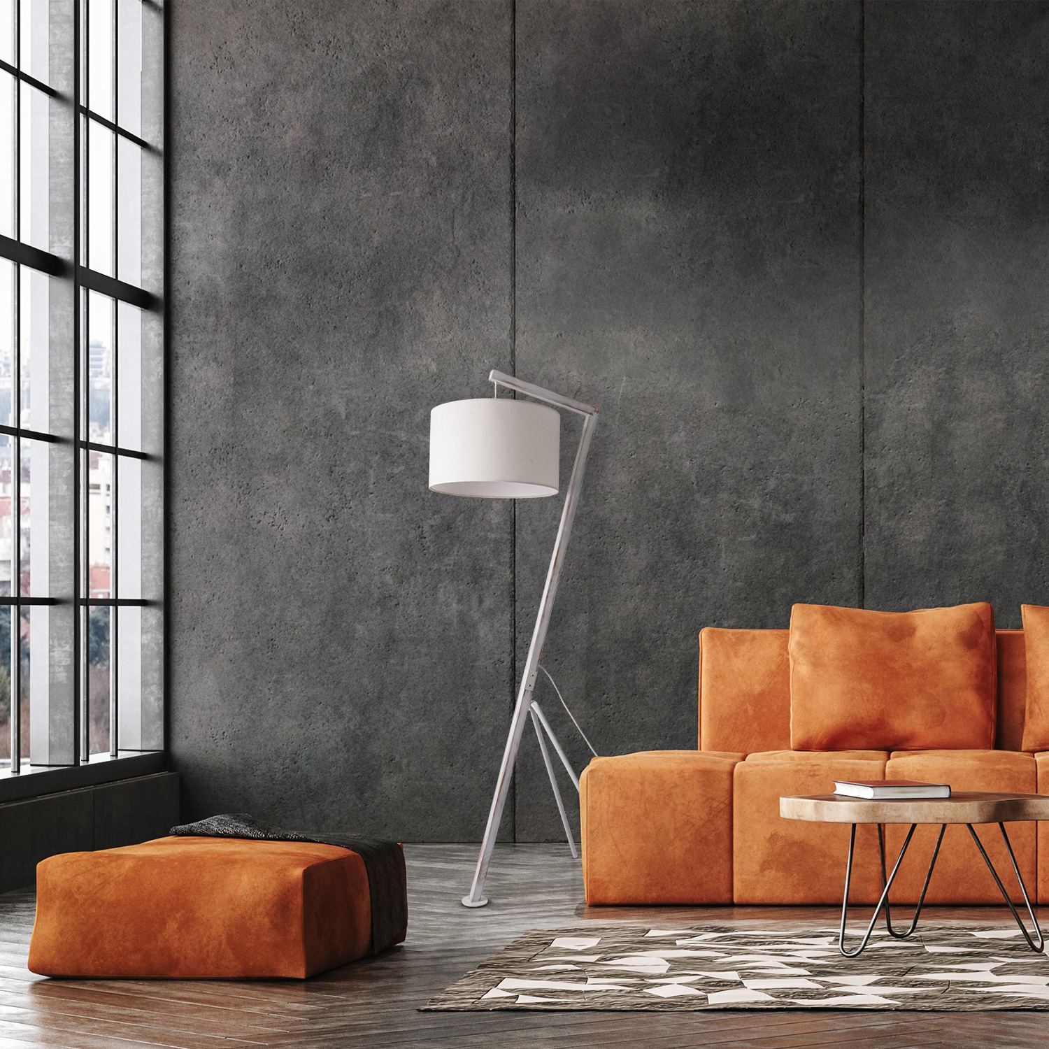 Paco Home Stehlampe »GALLOW«, 1 flammig, Leuchtmittel E27   ohne Leuchtmitt günstig online kaufen