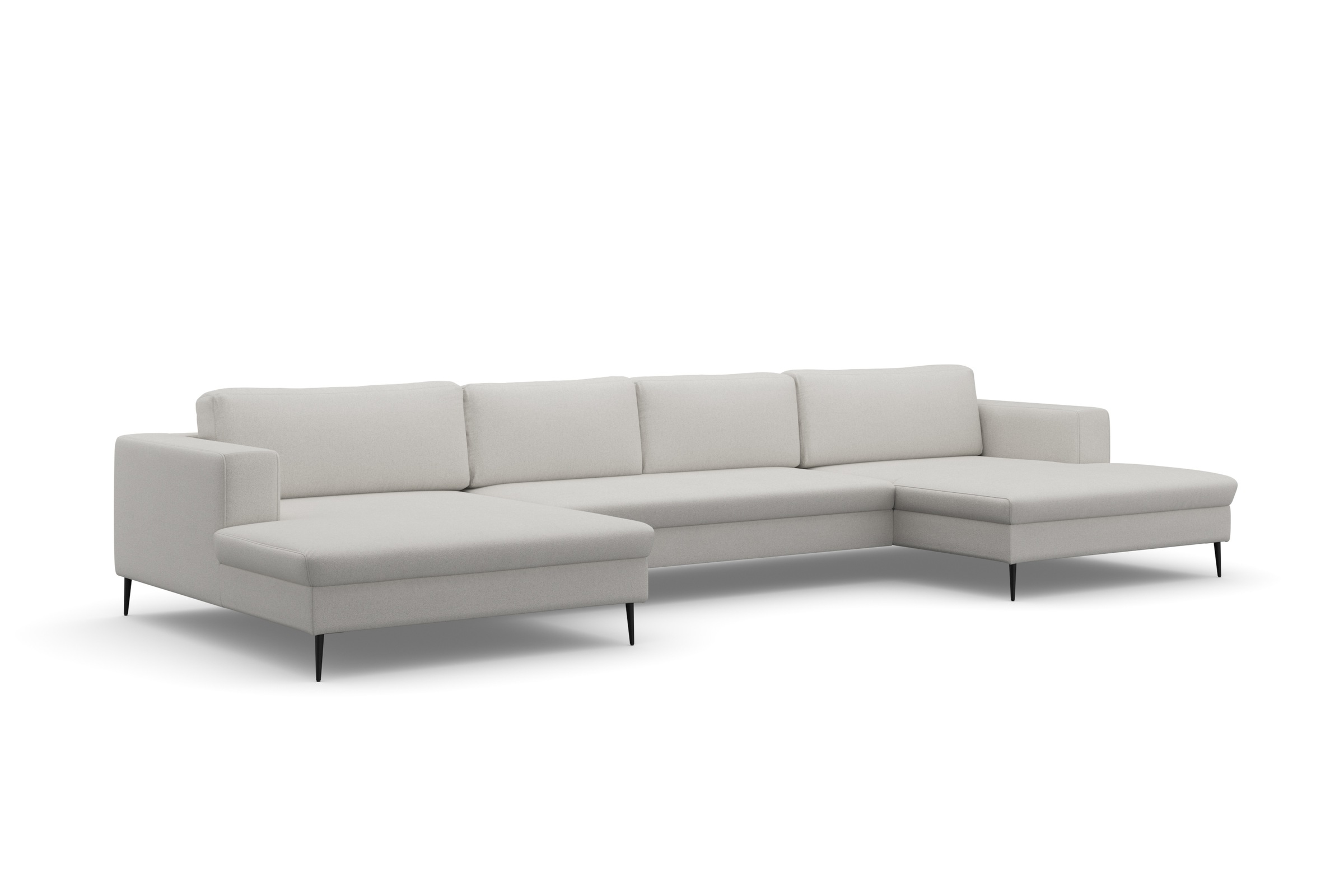 DOMO collection Wohnlandschaft »Modica U-Form«, XXL, in moderner Optik mit, 2 großzügigen Recamieren, auch in Cord