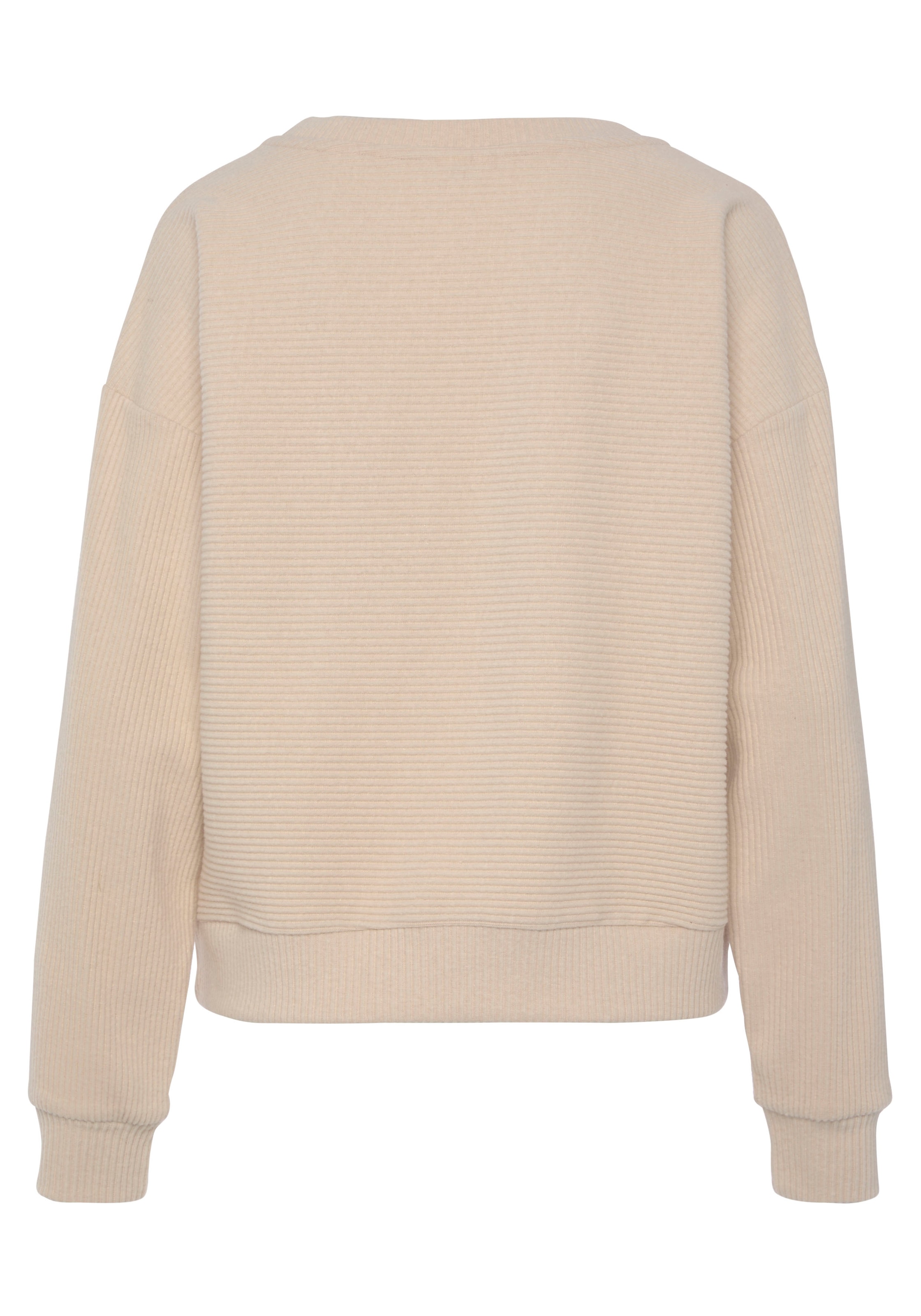 s.Oliver Sweatshirt, aus Ripp-Qualität mit überschnittenen Schultern, Loungewear