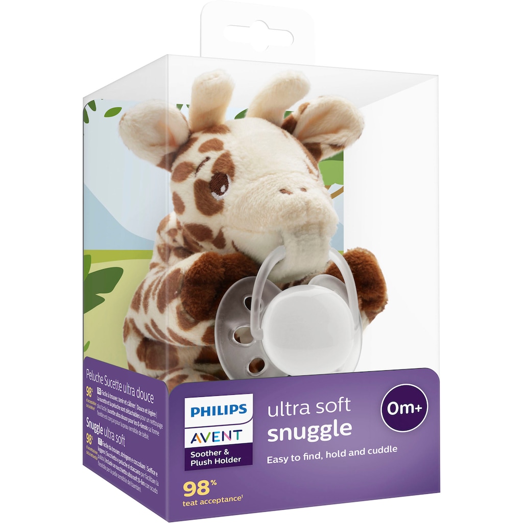 Philips AVENT Schnullerbefestigung »SCF348/11«, (Set, 2 tlg., Ultraweiches Kuscheltier mit Schnuller)