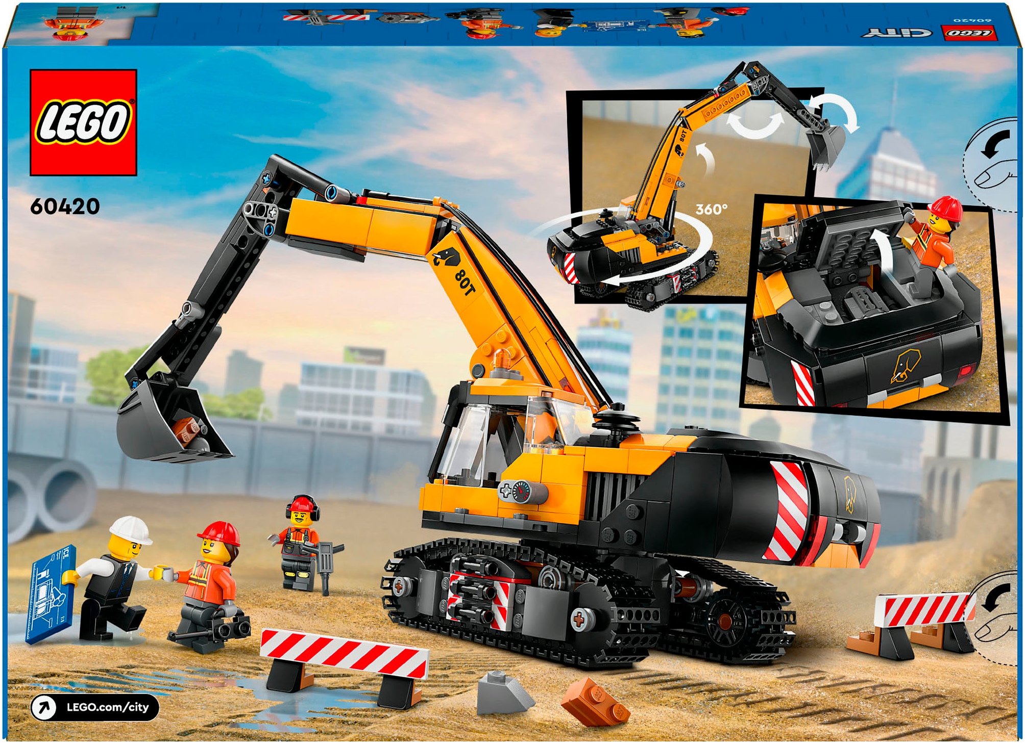 LEGO® Konstruktionsspielsteine »Raupenbagger (60420), LEGO City«, (633 St.), Made in Europe