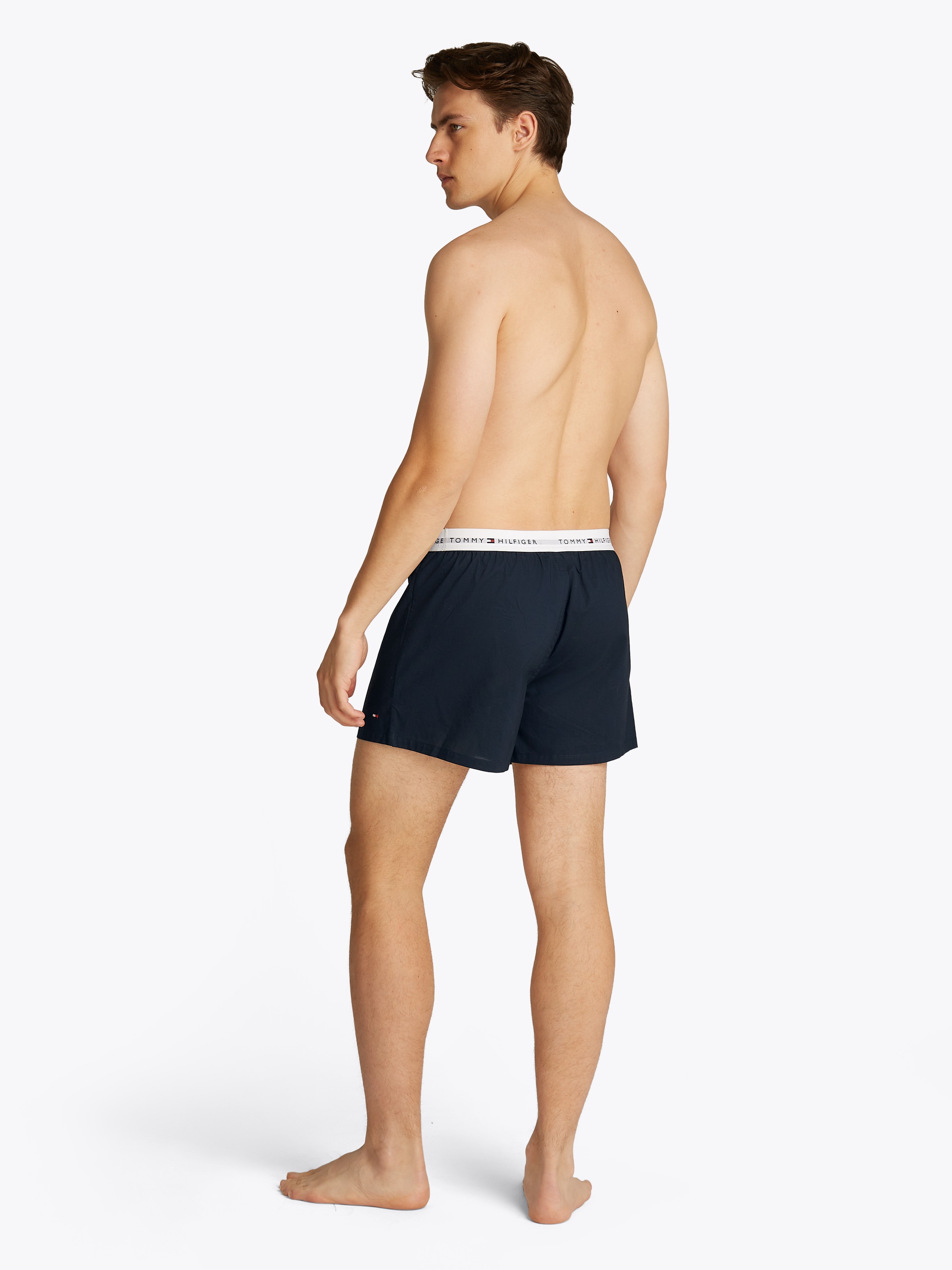 Tommy Hilfiger Underwear Webboxer »2P WOVEN BOXER«, (Packung, 2 St., 2er), mit Logobund