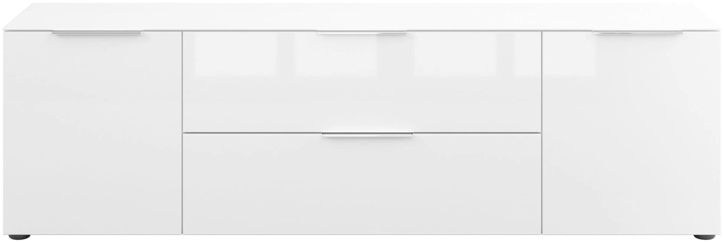 Manjana Möbel Lowboard »Lowboard mit Chrom oder Schwarz matten Metallgriffen«