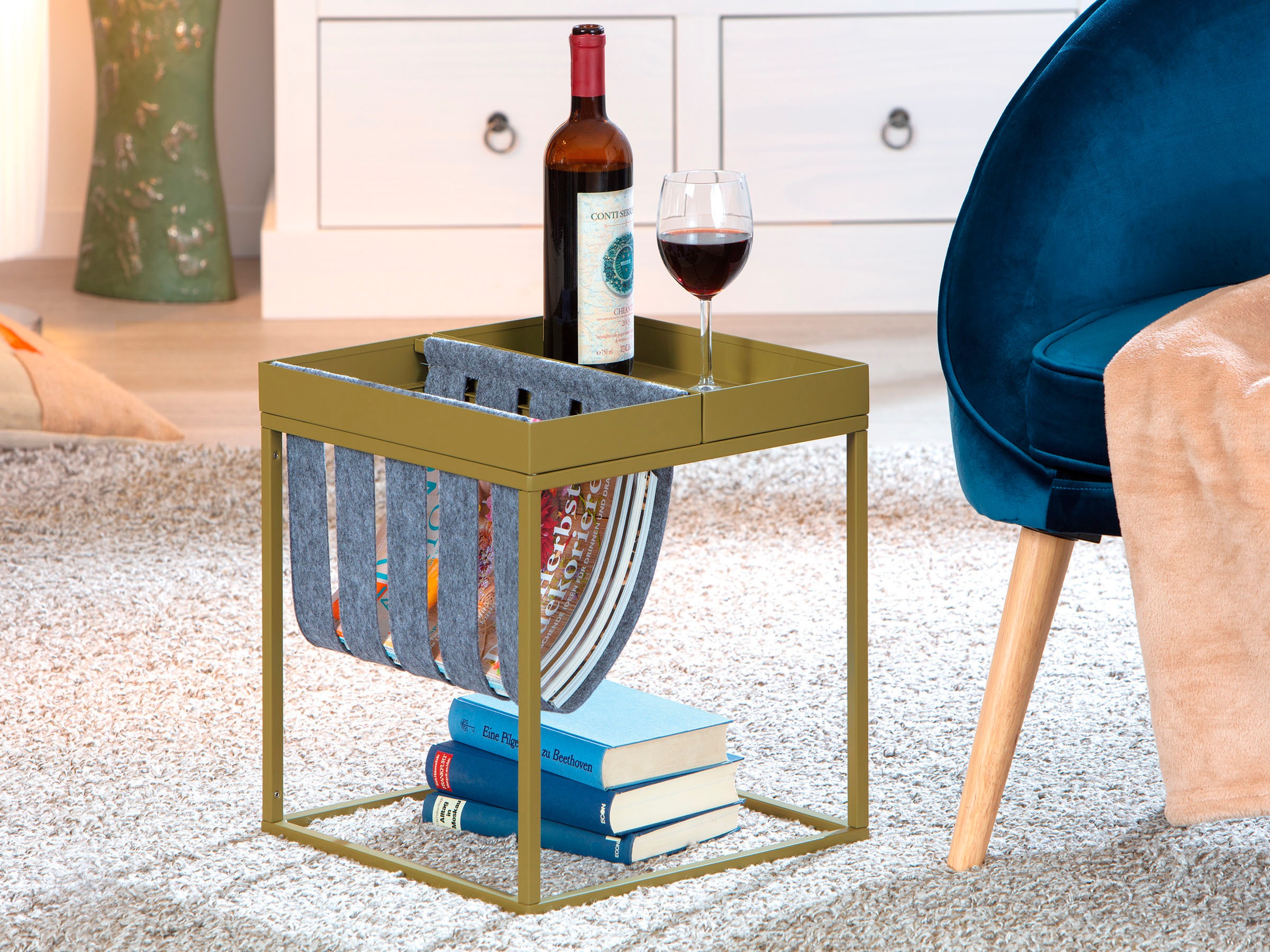 Inter Link Beistelltisch »Club NY« mit praktischem Ablagefach aus Filz günstig online kaufen