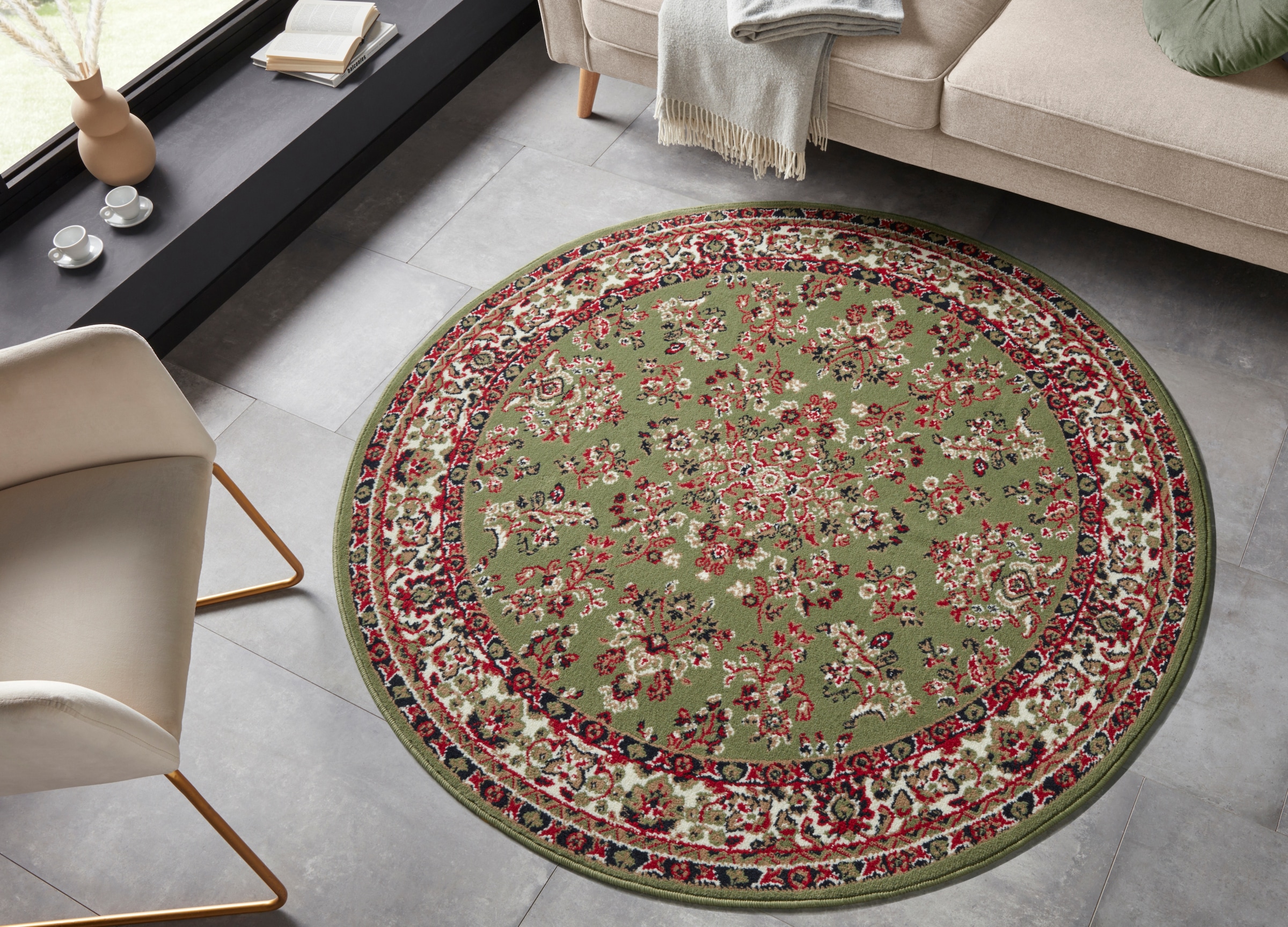HANSE Home Teppich »Halton«, rund, 8 mm Höhe, Kurzflor, Orient Optik, mit B günstig online kaufen