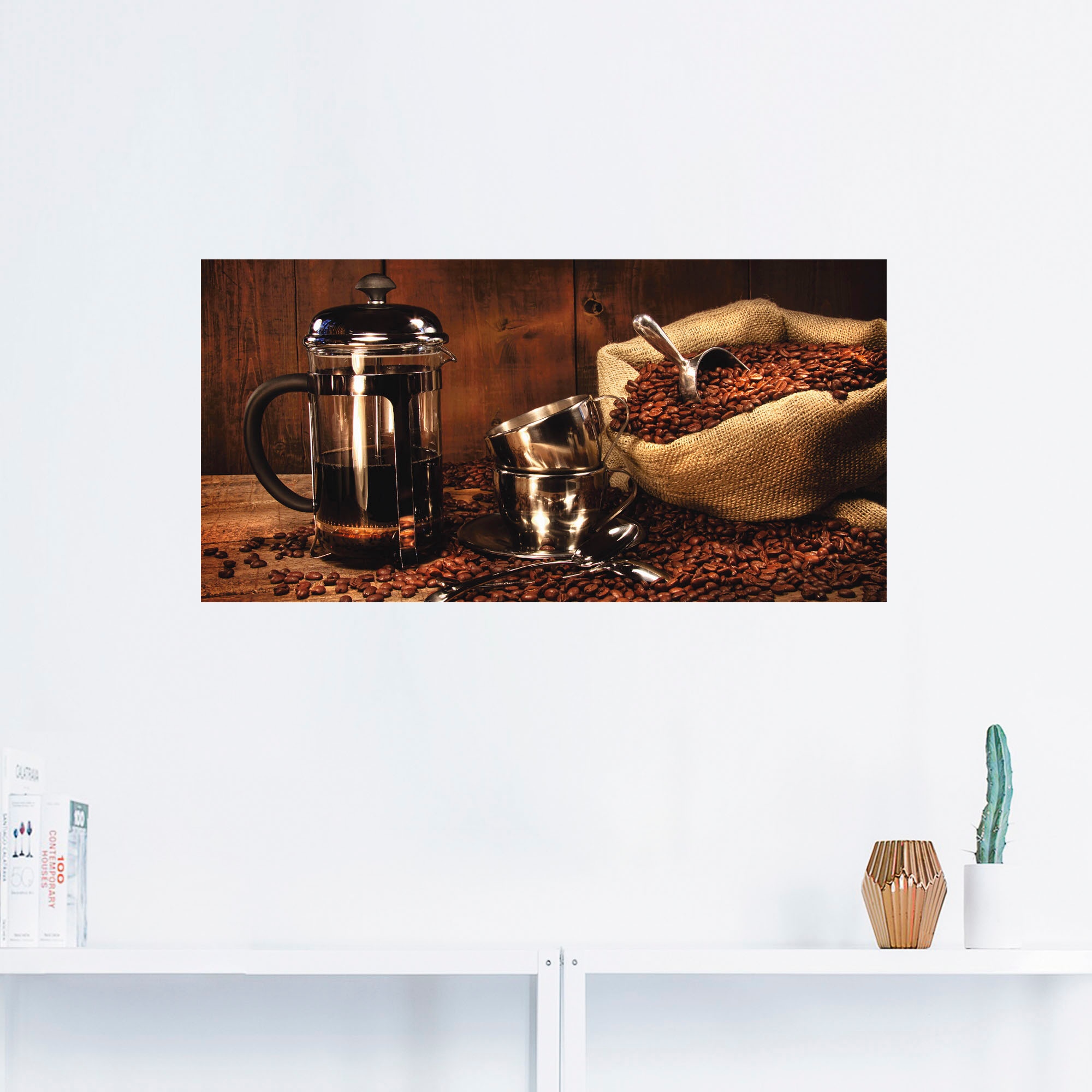 Artland Wandfolie »Sack Kaffeebohnen mit Presse«, Getränke, (1 St.), selbstklebend