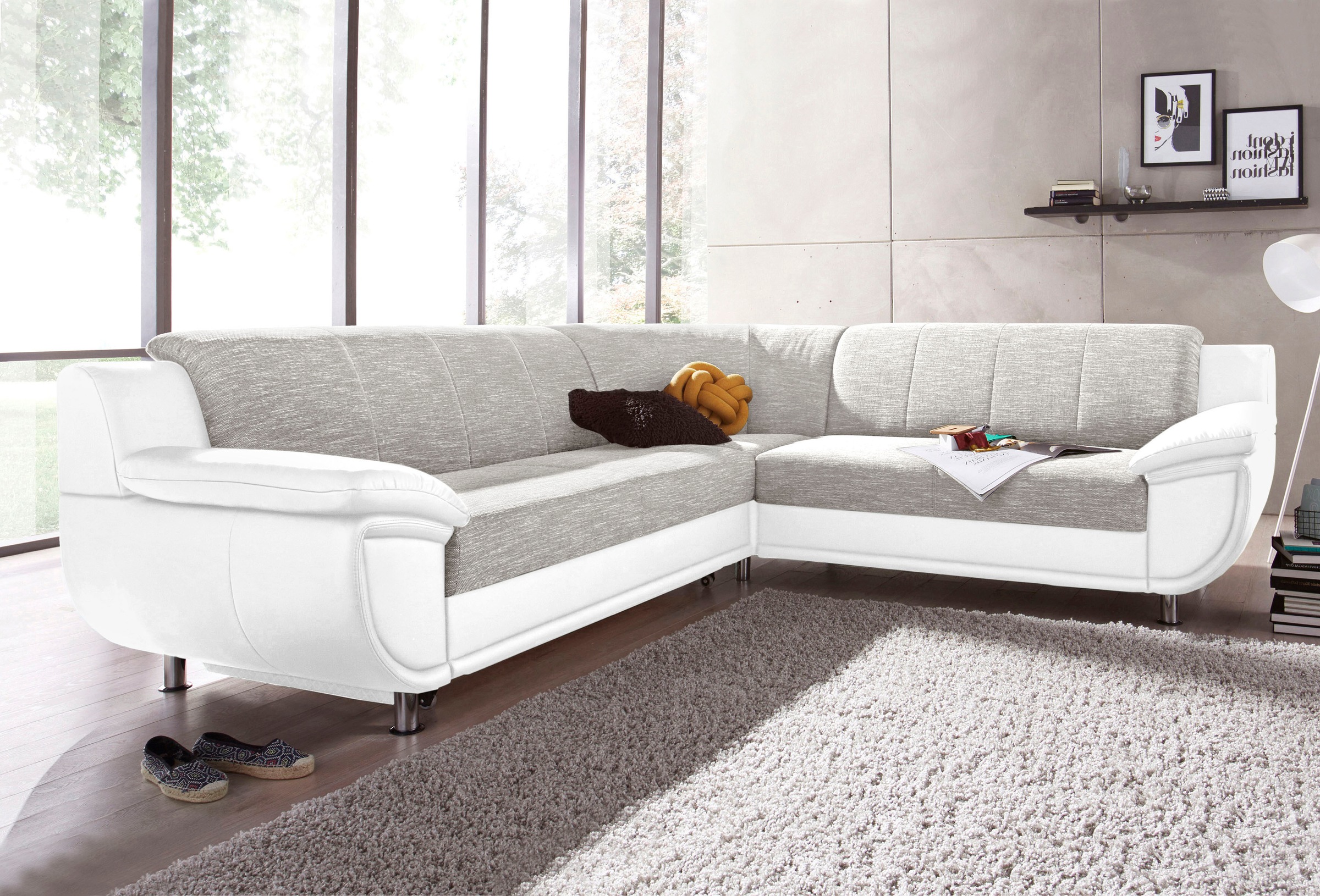 TRENDMANUFAKTUR Ecksofa »Rondo 3, zeitlos und modern, im Materialmix, L-For günstig online kaufen