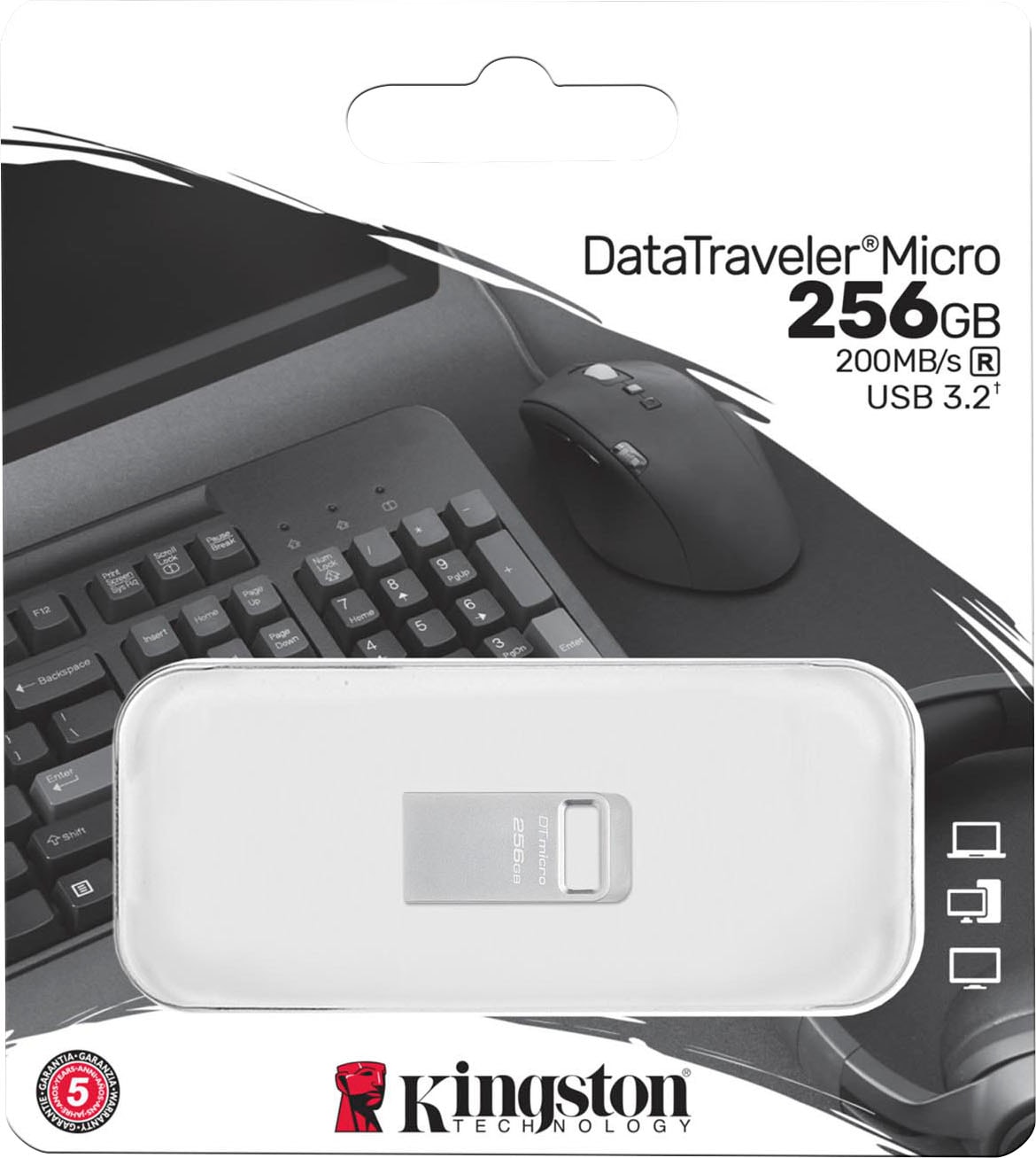 Kingston USB-Stick »DATATRAVELER® MICRO 256GB«, (USB 3.2 Lesegeschwindigkeit 200 MB/s)