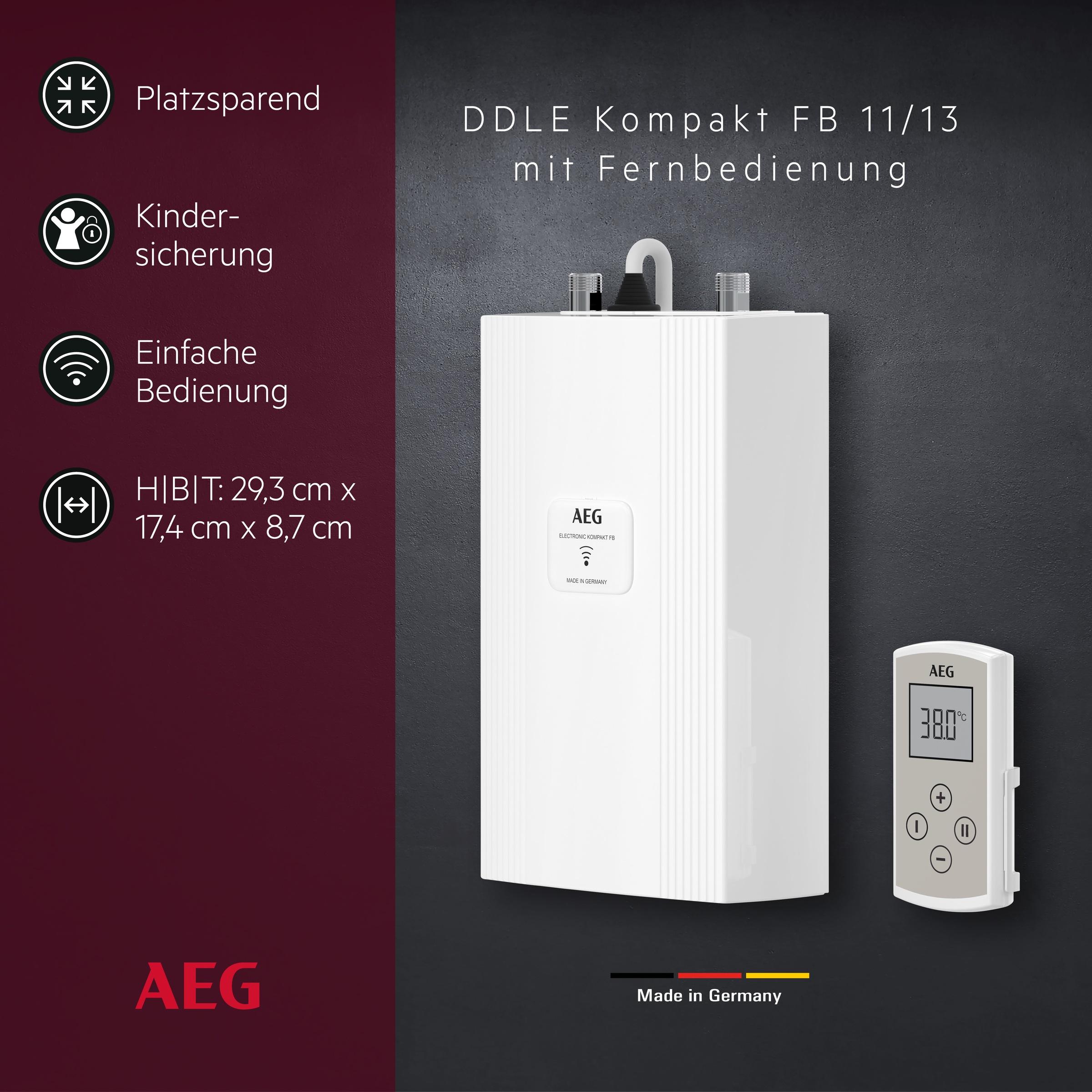 AEG Haustechnik Kompakt-Durchlauferhitzer »DDLE Kompakt FB«, 11/13 kW umsch günstig online kaufen