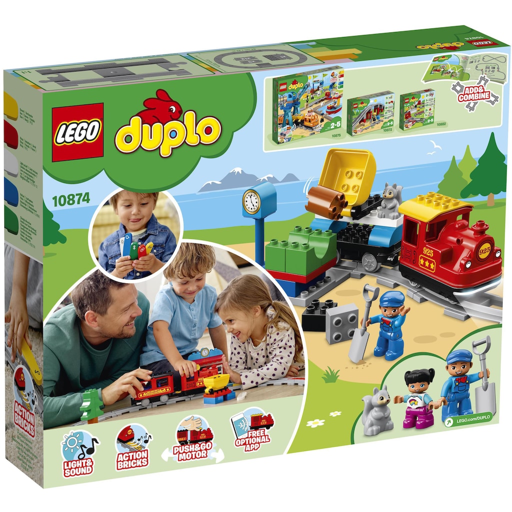 LEGO® Konstruktionsspielsteine »Dampfeisenbahn (10874), LEGO® DUPLO® Town«, (59 St.)