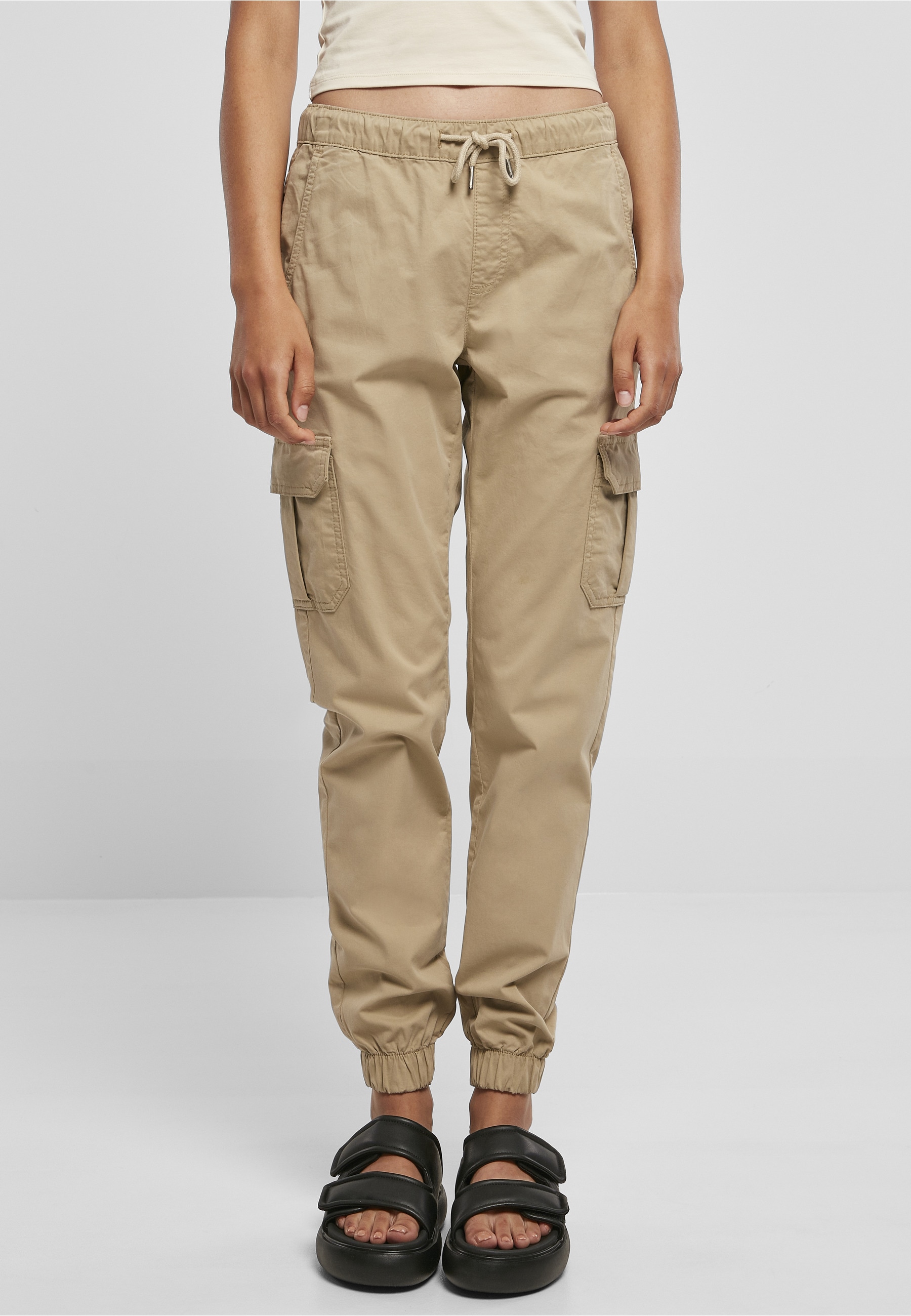 URBAN CLASSICS Cargohose »Urban Classics Damen Ladies High Waist Cargo Jogging Pants«