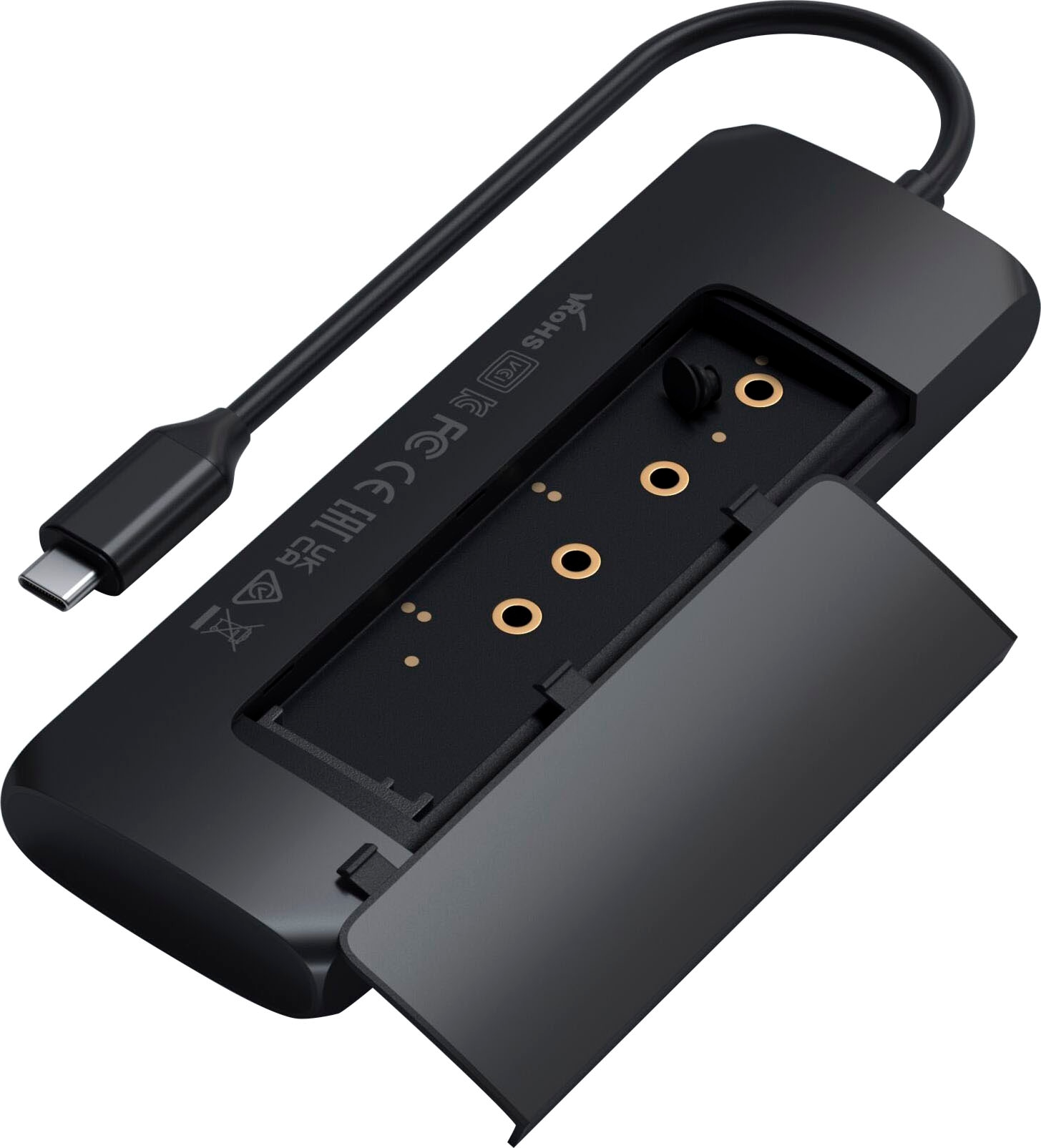 Satechi Laptop-Adapter »USB-C Hybrid Multiport Adapter with SSD Enclosure«, USB-C zu USB Typ A-USB Typ C-HDMI-SATA