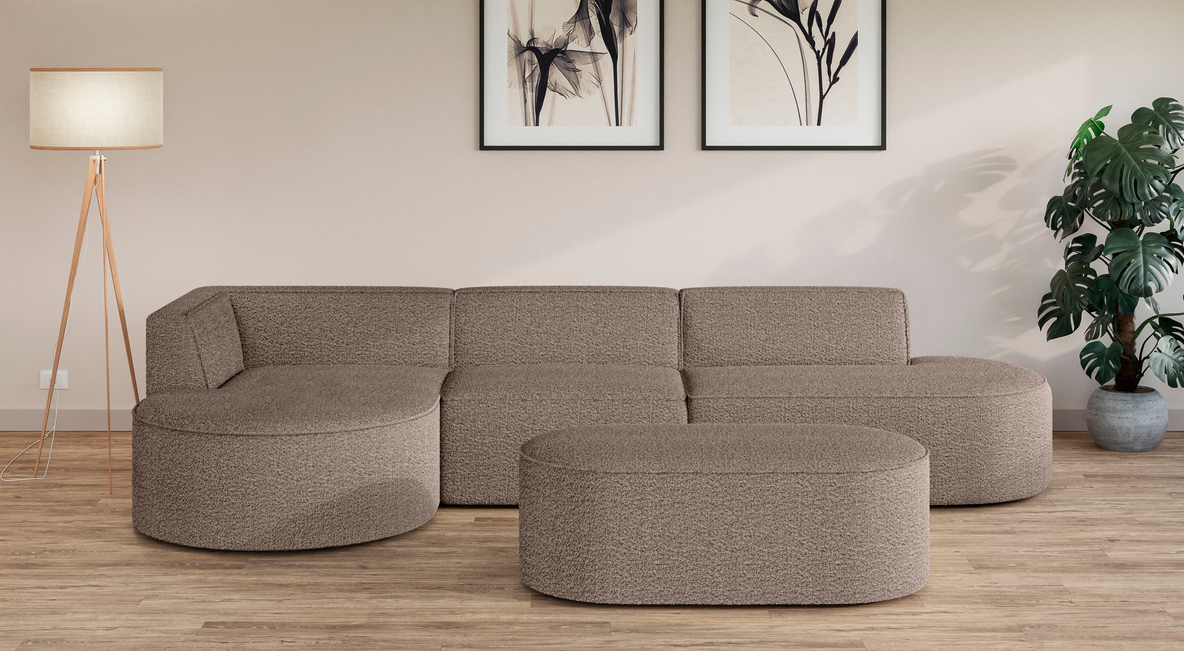 andas Ecksofa »EIVIND Designer Sofa mit Ottomane rechts/links, B/T/H: 343/1 günstig online kaufen