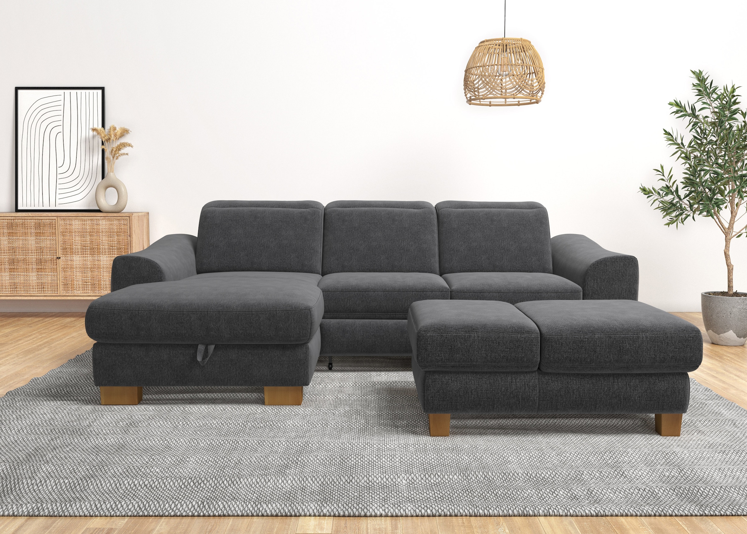 Home affaire Ecksofa »Dundee L-Form«, wahlweise mit Kopfteilverstellung und günstig online kaufen