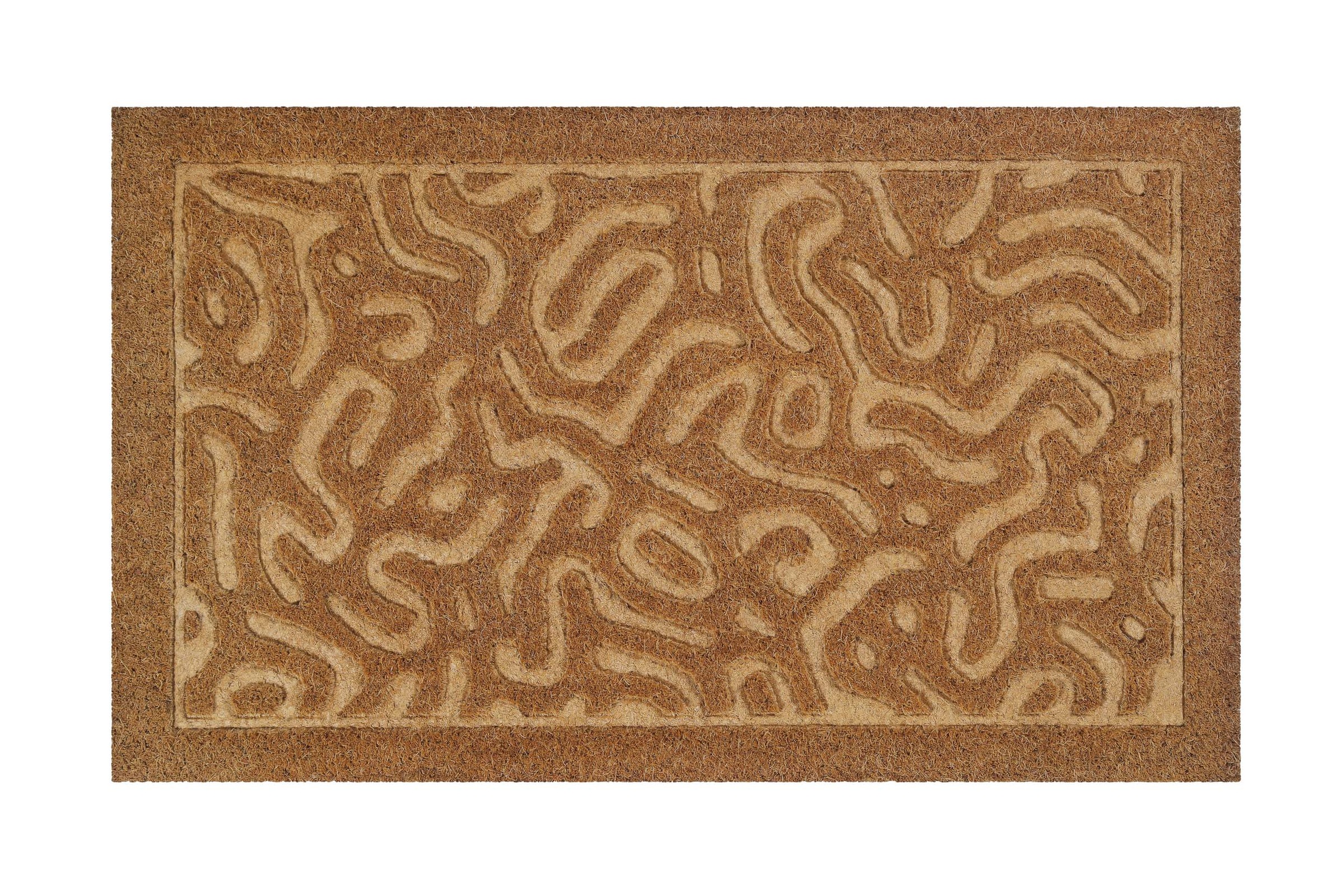 Wecon home Fußmatte »Desert Doodle«, rechteckig, 14 mm Höhe, Kokos, pflegeleicht, rutschfest, abstraktes Design, Schmutzfangmatte