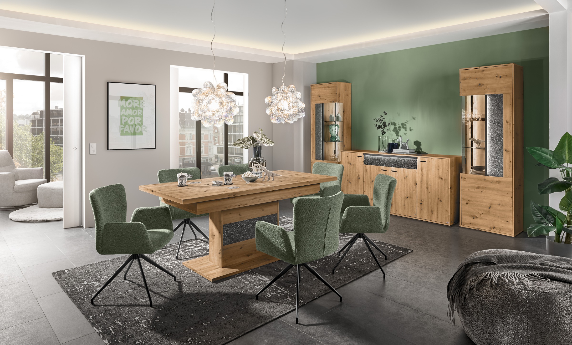 set one by Musterring Vitrine »Deltona« mit Sandsteinelement, inkl. Beleuch günstig online kaufen