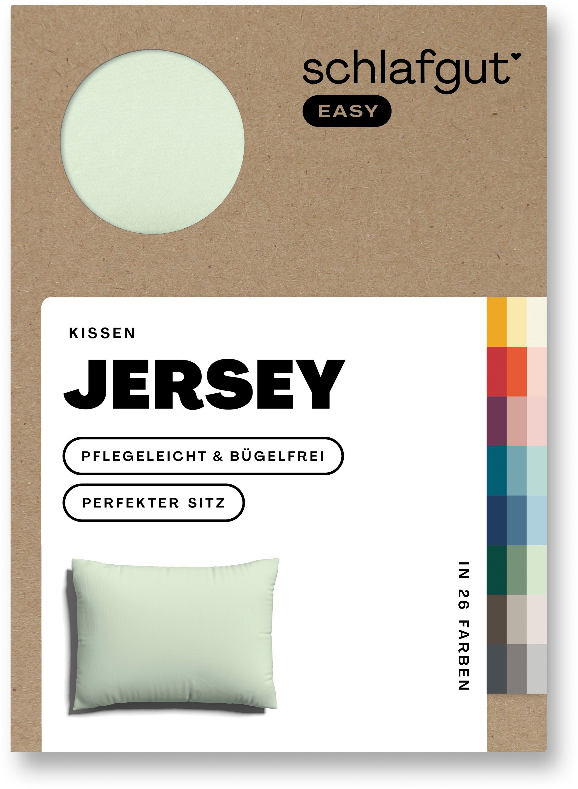 Schlafgut Kissenbezug »EASY Jersey«, (1 St.), Kissenhülle mit Reißverschluss, weich und saugfähig, Kissenbezug