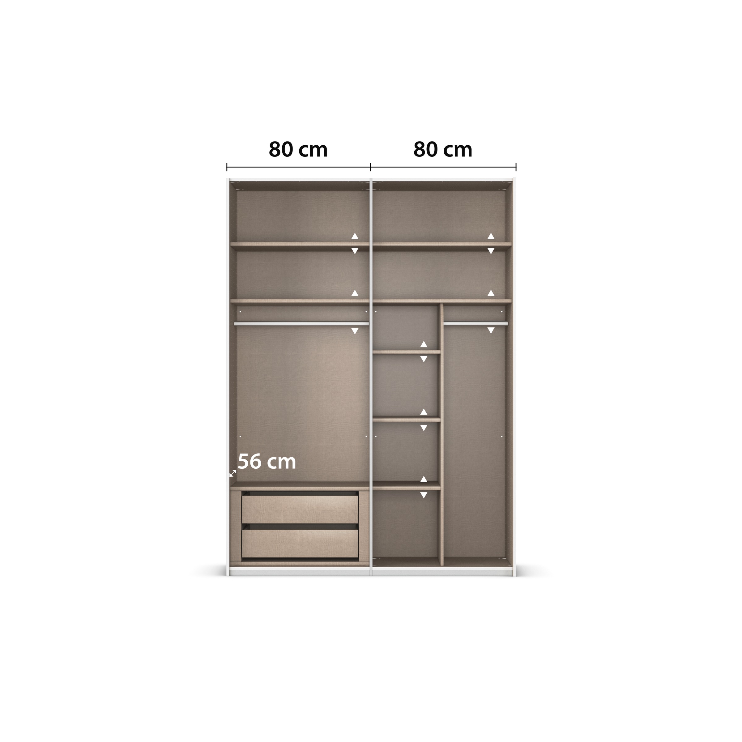 rauch Schwebetürenschrank »Kleiderschrank Schrank Garderobe Schlafzimmerschrank CONTIDO«, (in 3 verschiedenen Ausstattungen BASIC/CLASSIC/PREMIUM), aus hochwertigem Material in 6 Breiten 2 Griff-Farben MADE IN GERMANY