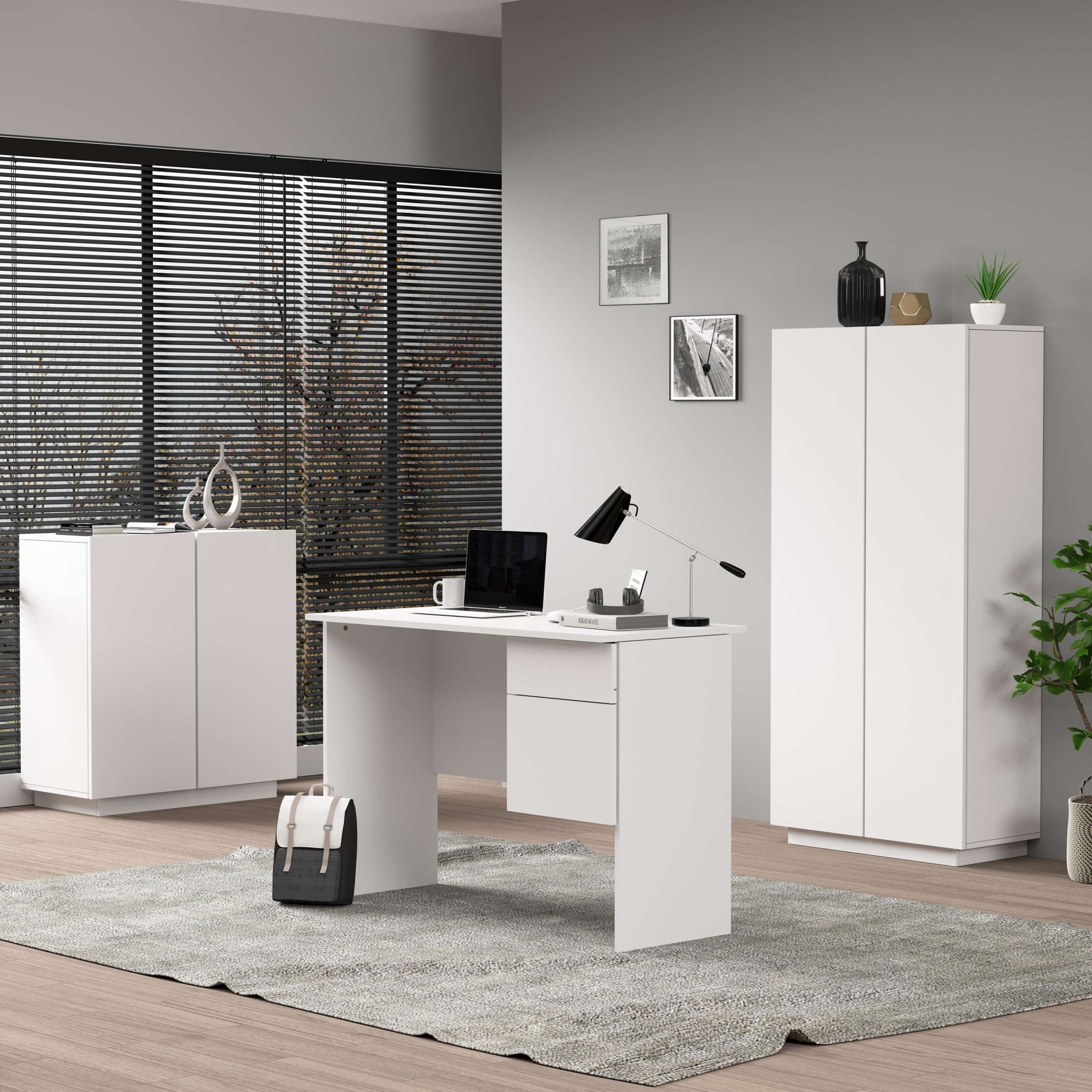 INOSIGN Schreibtisch »Essential, Schreibtisch, kleiner Computertisch, Bürotisch für Büro«, (1 St.), mit 1 Tür,1 Schublade, Arbeitsplatte Breite 110 cm