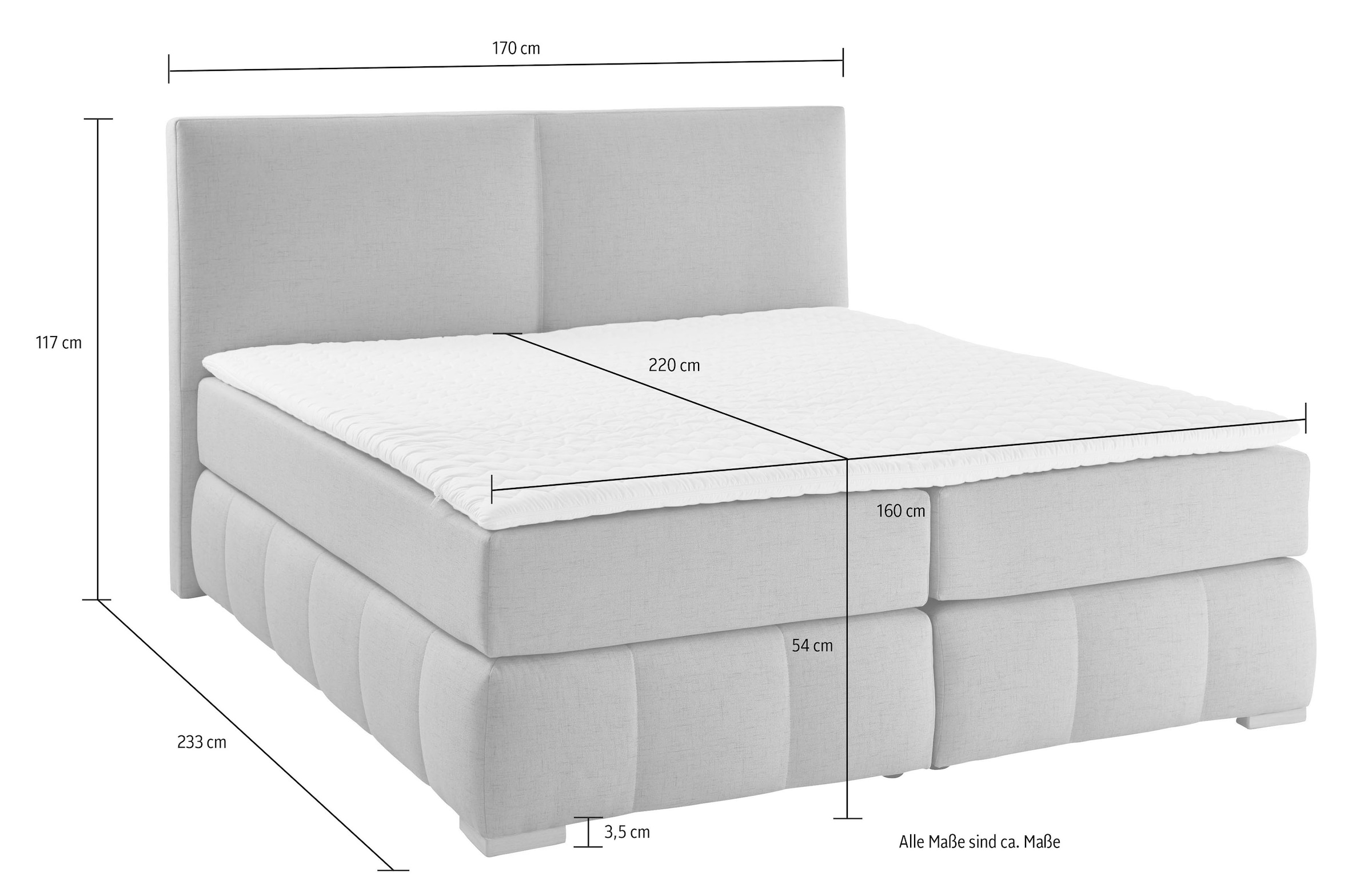 6. Bild von Guido Maria Kretschmer Home&Living Boxspringbett »Wehma«, inkl. Topper in 3 verschiedenen Matratzen, auch in Samtstoff