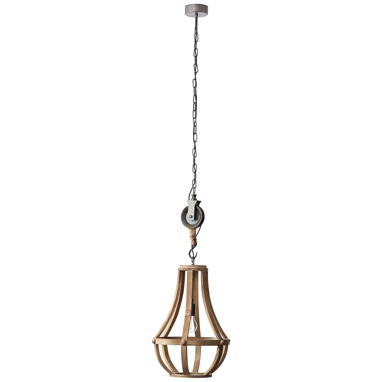 Brilliant Pendelleuchte »Church« E27 1 Stk. 43cm holz hell günstig online kaufen