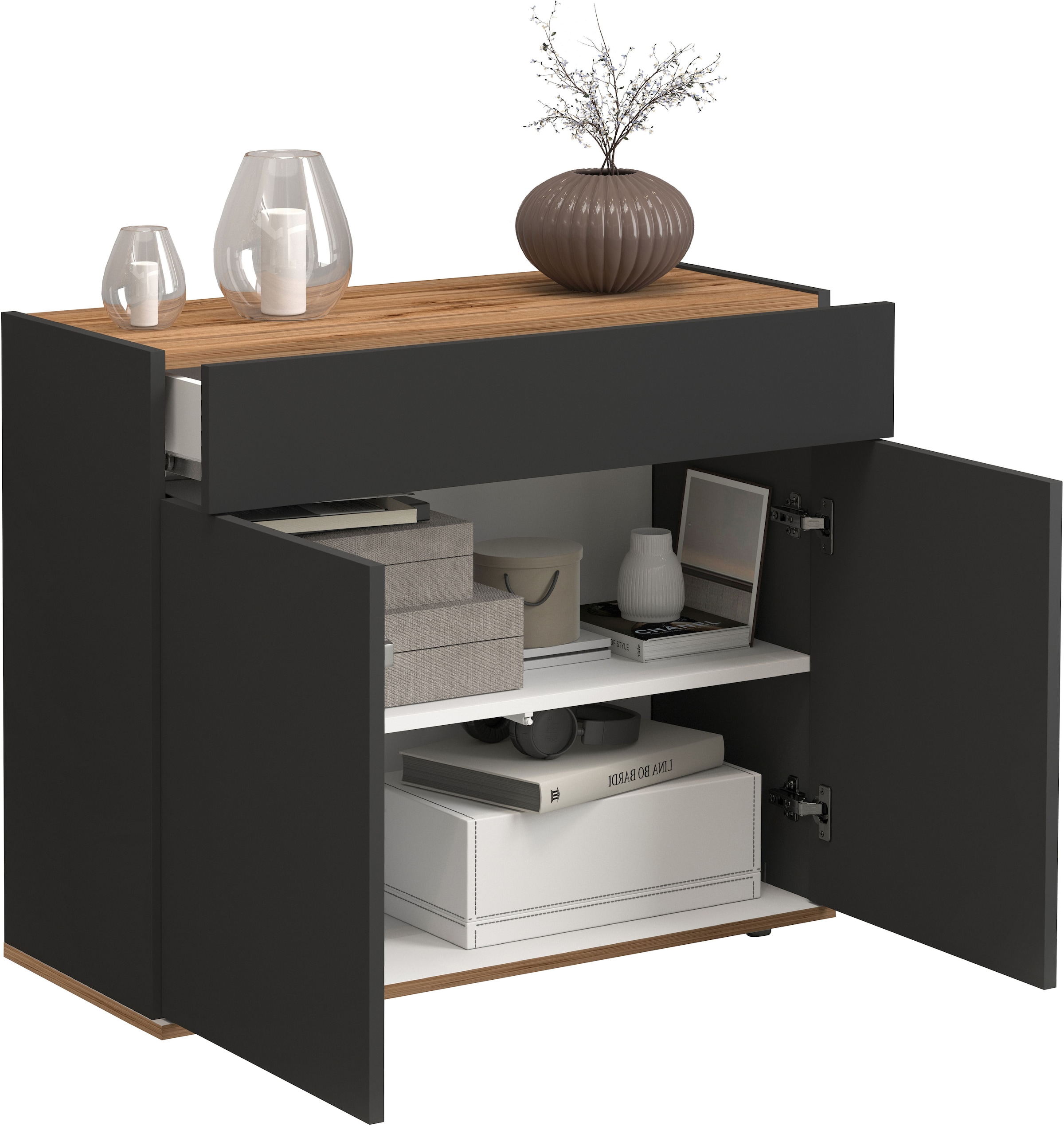 INOSIGN Sideboard »Garda, Kommode, Schrank, Kredenz«, 2 Türen, 1 Schublade,grifflos Breite 80,9 cm